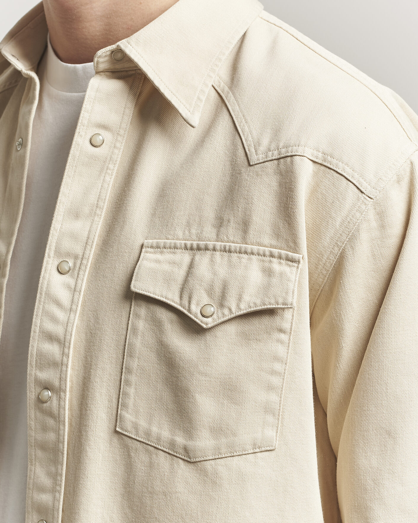 Homme | Chemises | NN07 | Ricky Western Denim Shirt Ivory