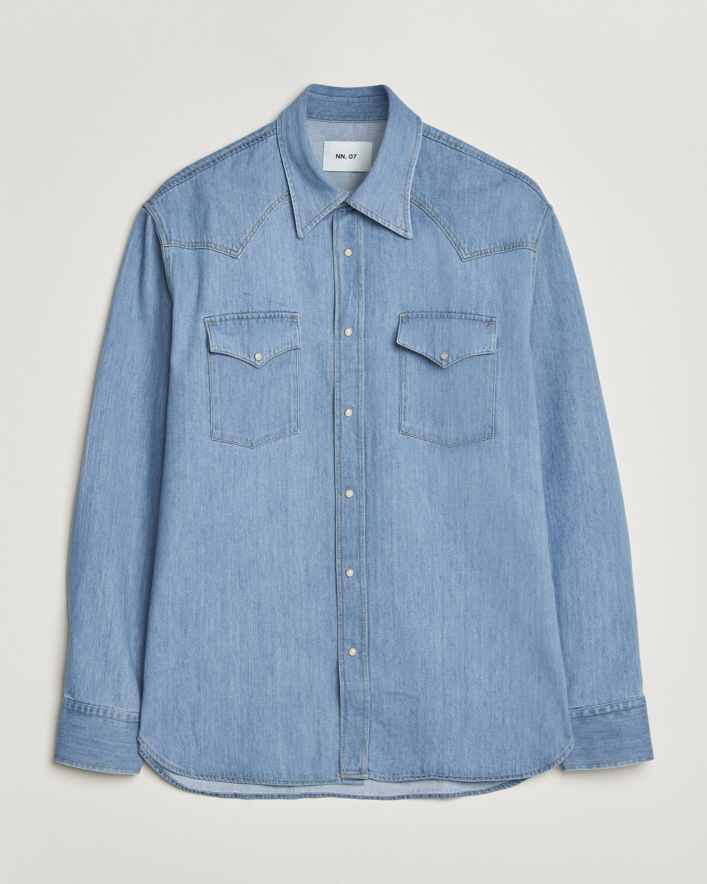 Homme | Chemises | NN07 | Ricky Western Denim Shirt Light Indigo