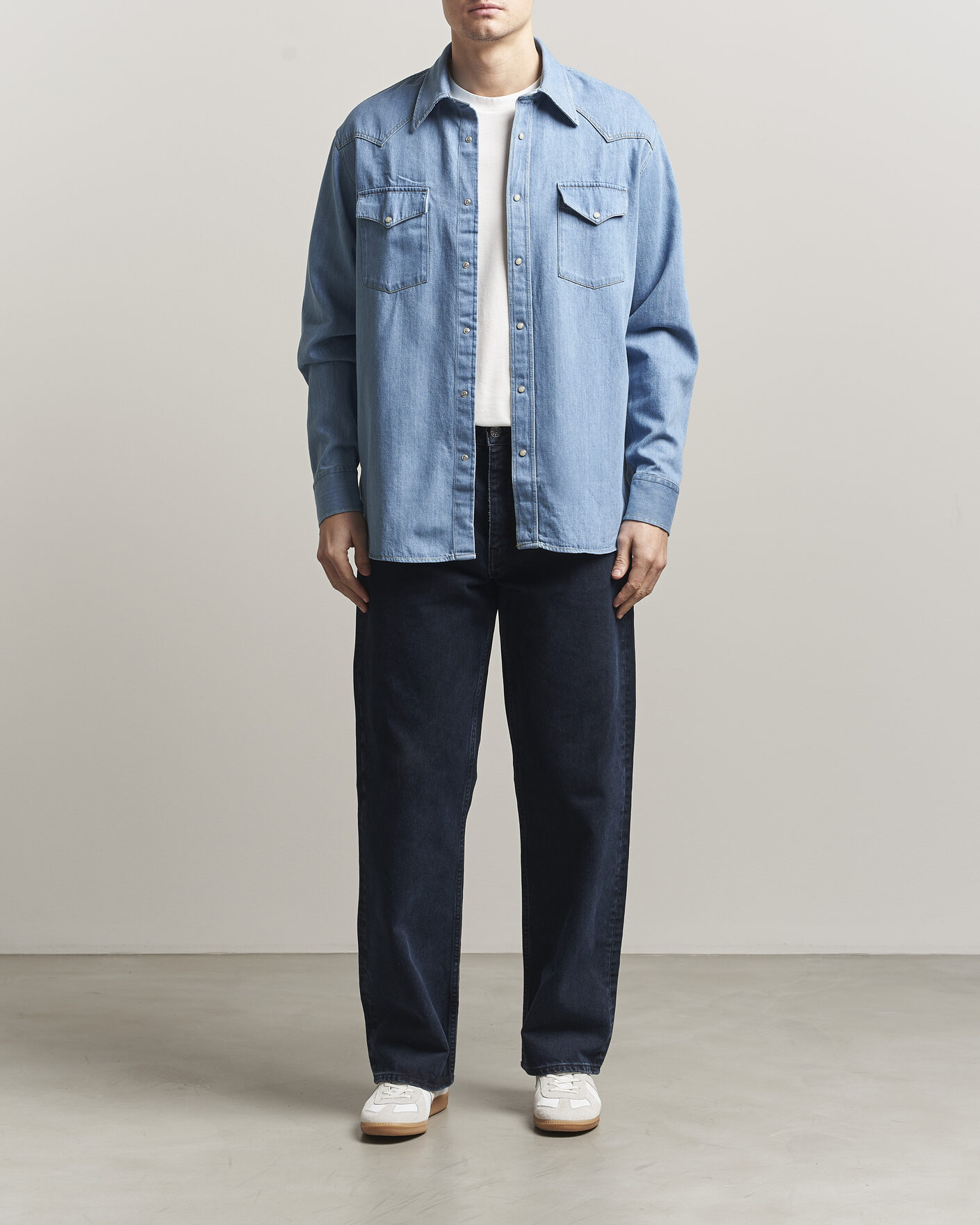 Homme | Chemises | NN07 | Ricky Western Denim Shirt Light Indigo