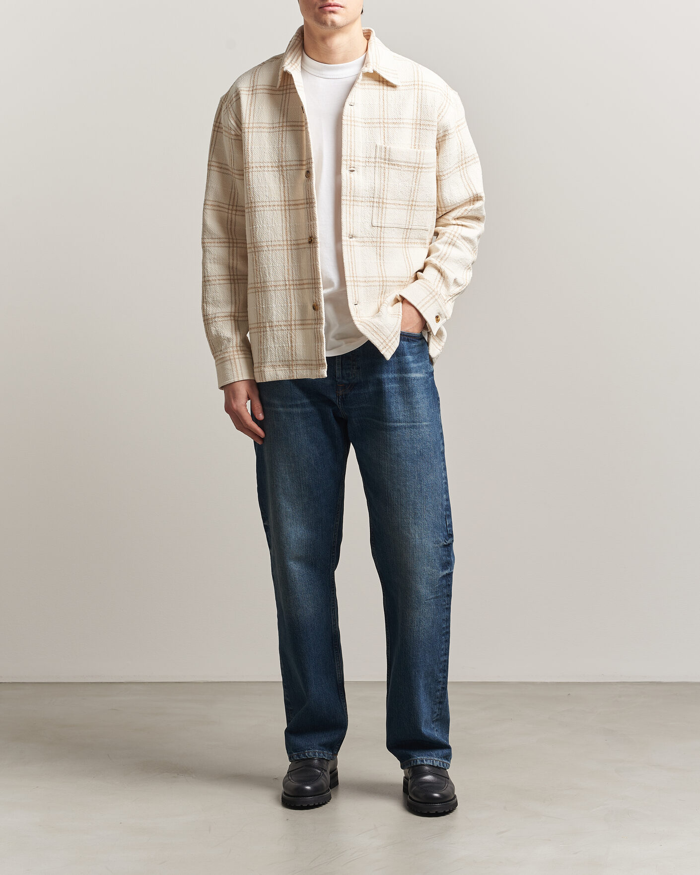 Homme | Chemises | NN07 | Adwin Checked Overshirt Ivory