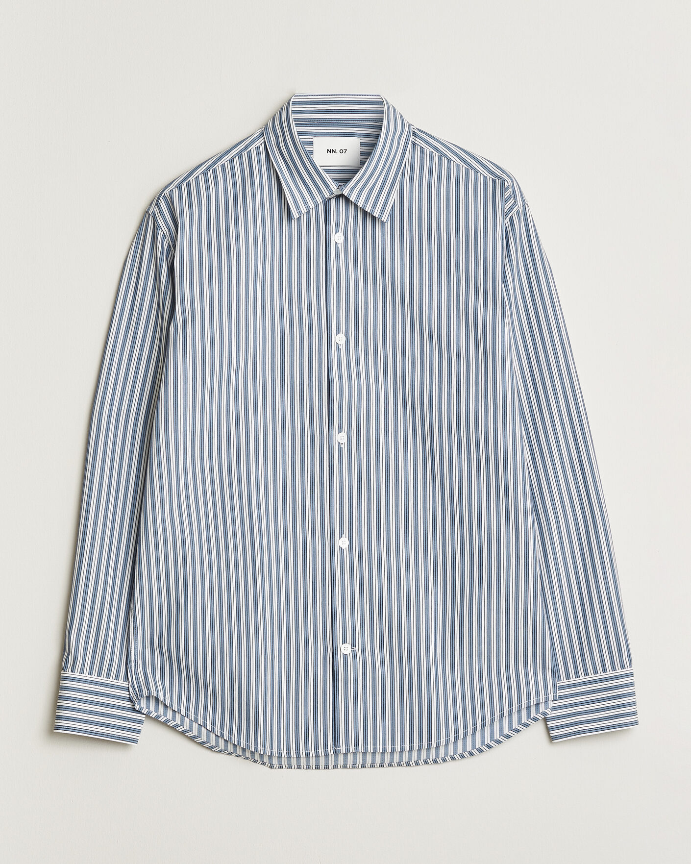 Homme | Chemises | NN07 | Freddy Striped Shirt Sea Spray Green