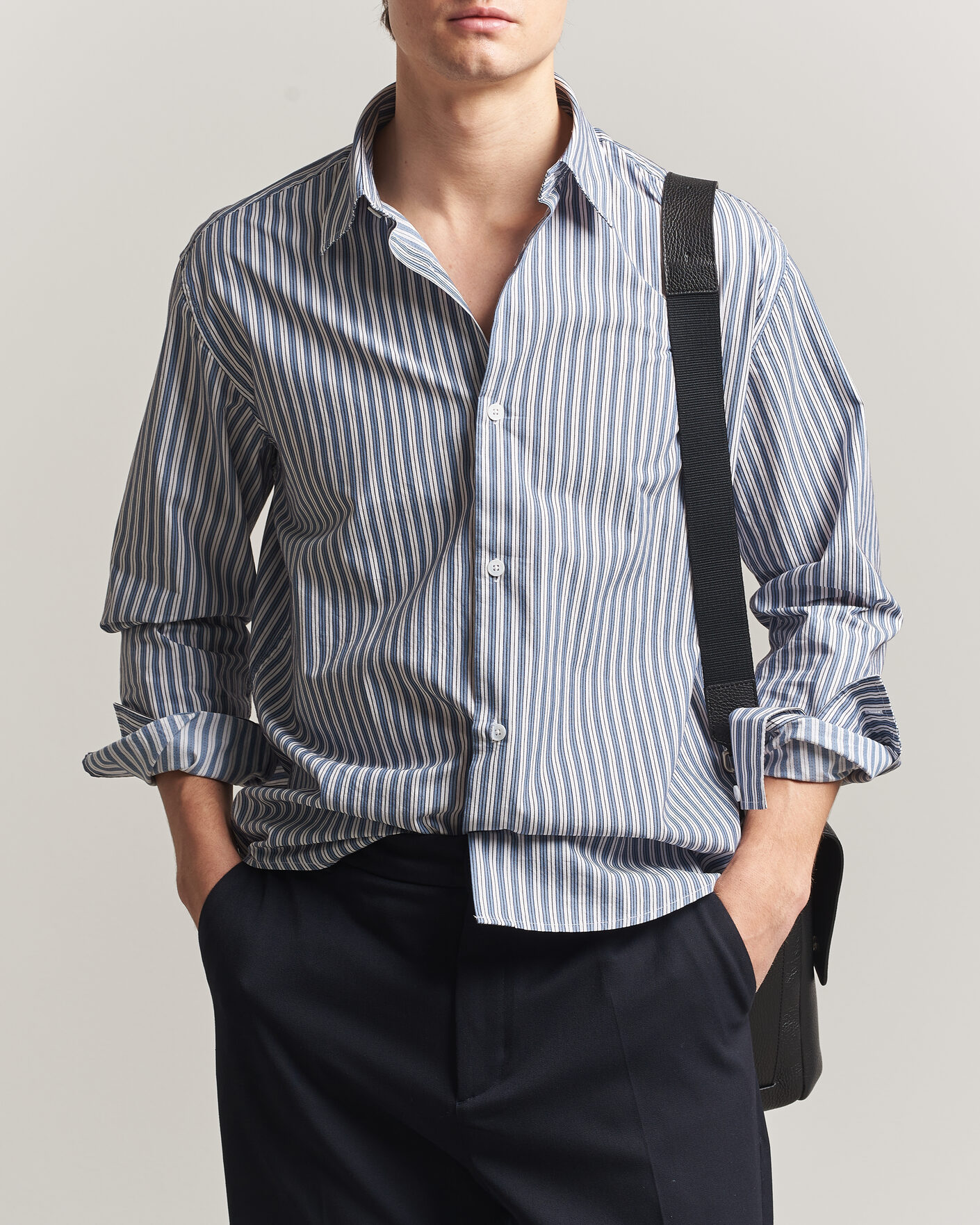 Homme | Chemises | NN07 | Freddy Striped Shirt Sea Spray Green