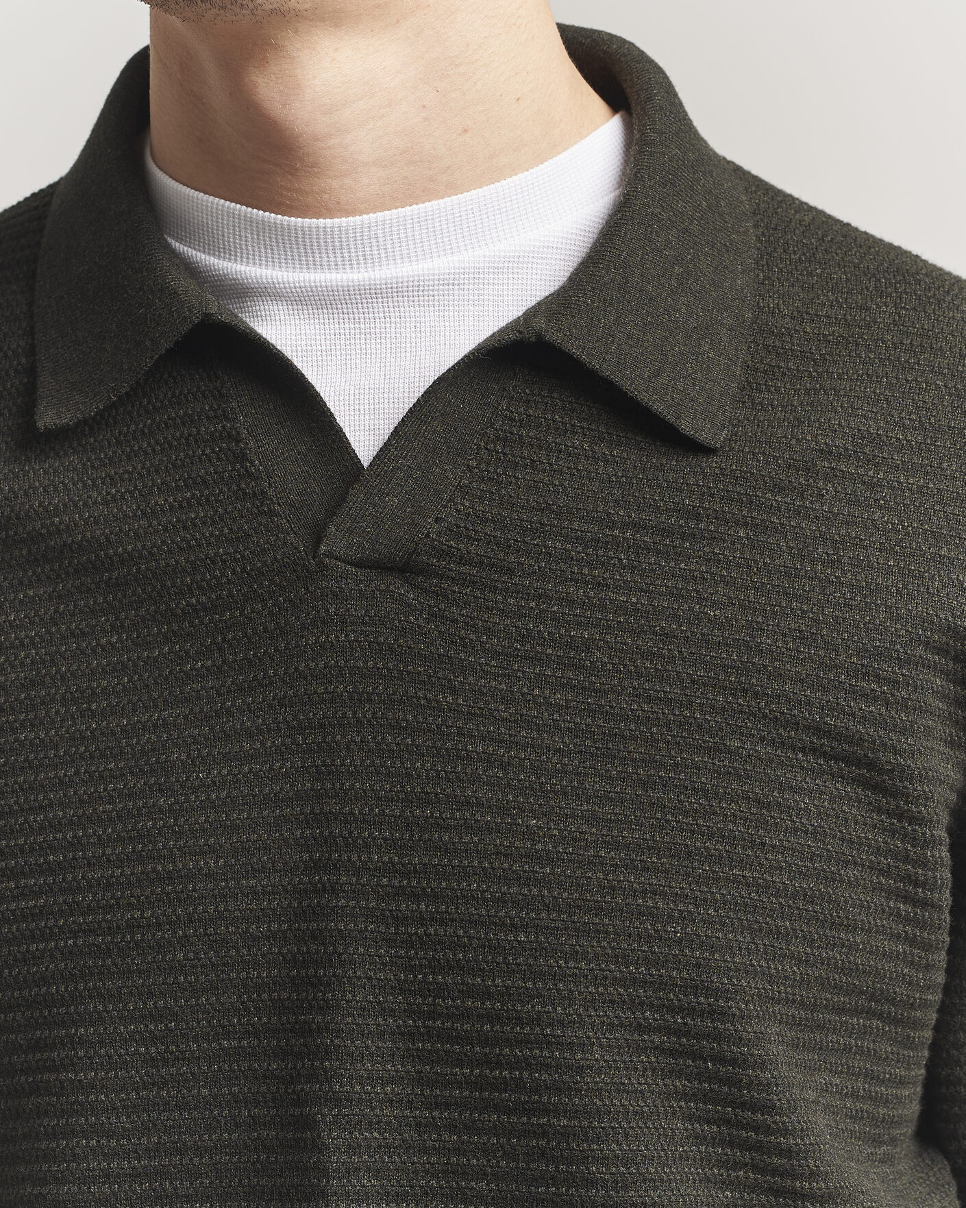 Homme | Pulls Et Tricots | NN07 | Paul Knitted Long Sleeve Polo Dark Army