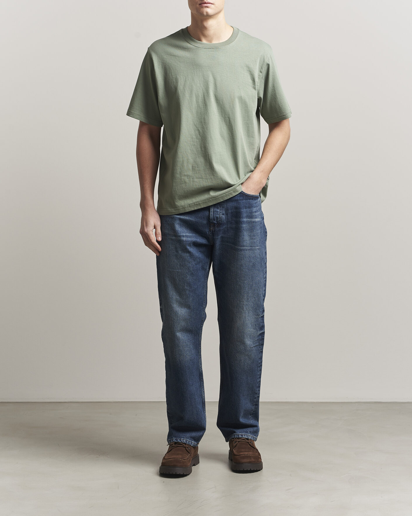 Homme | T-shirts | NN07 | Jett Washed Crew Neck T-Shirt Sea Spray Green