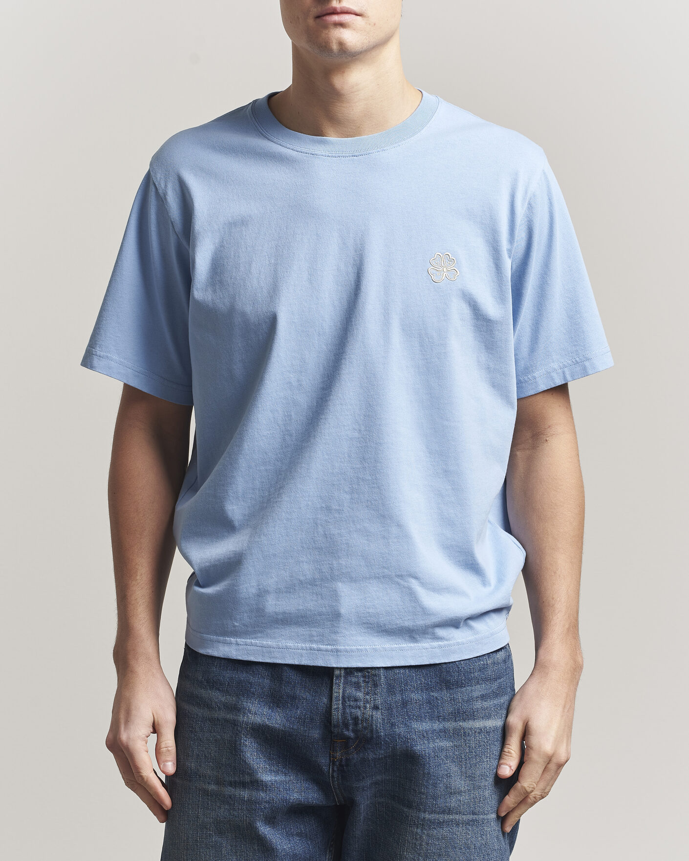 Homme | T-shirts | NN07 | Jett Embroidered Crew Neck T-Shirt Cerulian Blue
