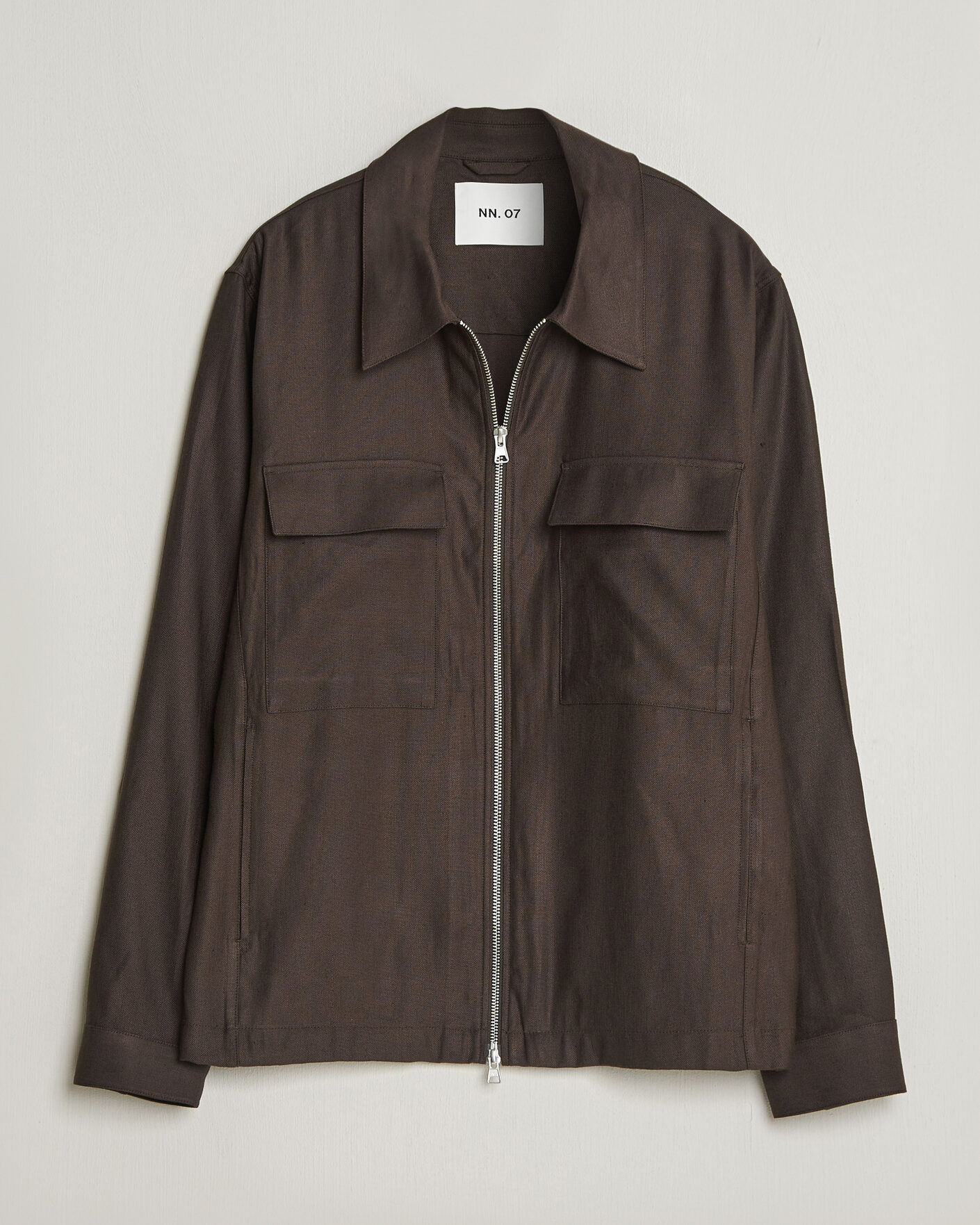 Homme | Chemises | NN07 | Alban Linen/Viscose Overshirt Deep Truffle