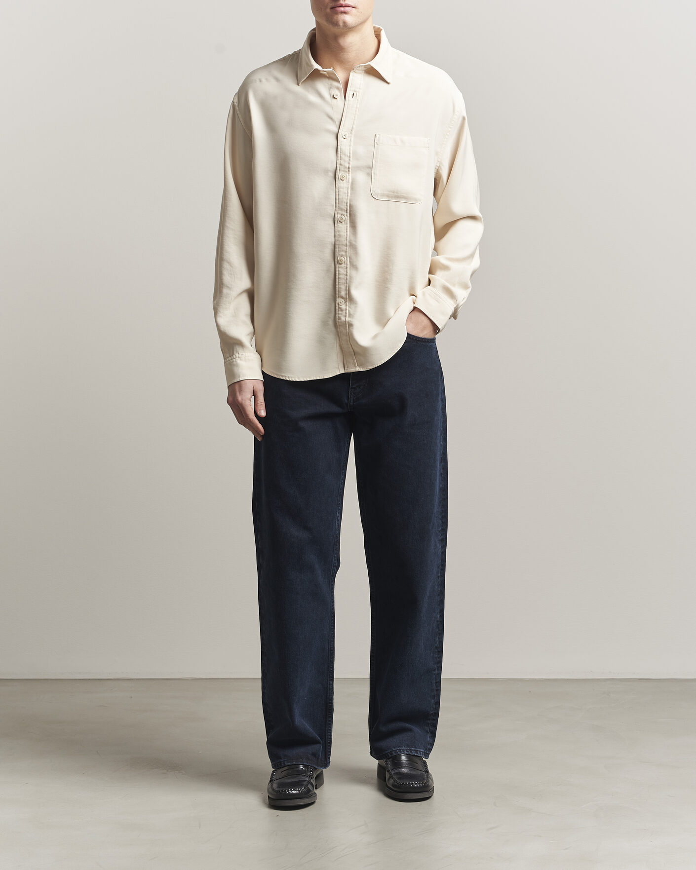 Homme | Chemises | NN07 | Deon Tencel Shirt Ivory