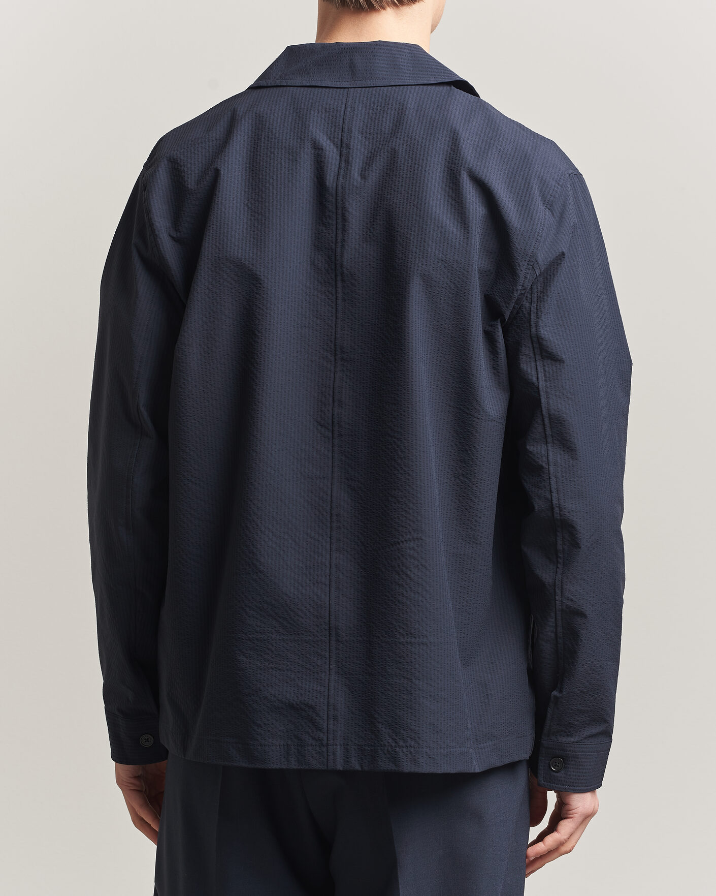 Homme | Chemises | NN07 | Blaze Seersucker Overshirt Navy Blue