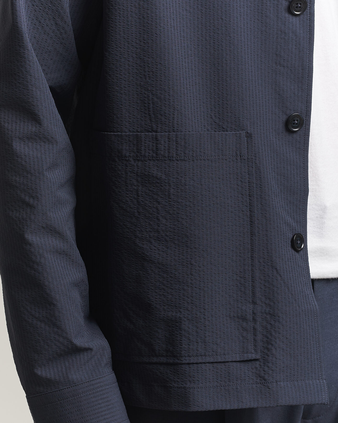 Homme | Chemises | NN07 | Blaze Seersucker Overshirt Navy Blue