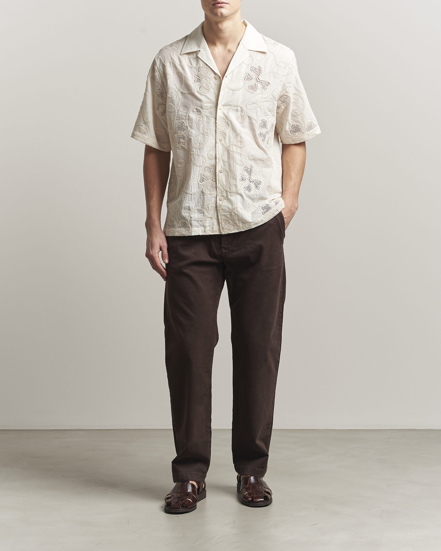 Homme | Chemises | NN07 | Ben Flower Shirt Ivory