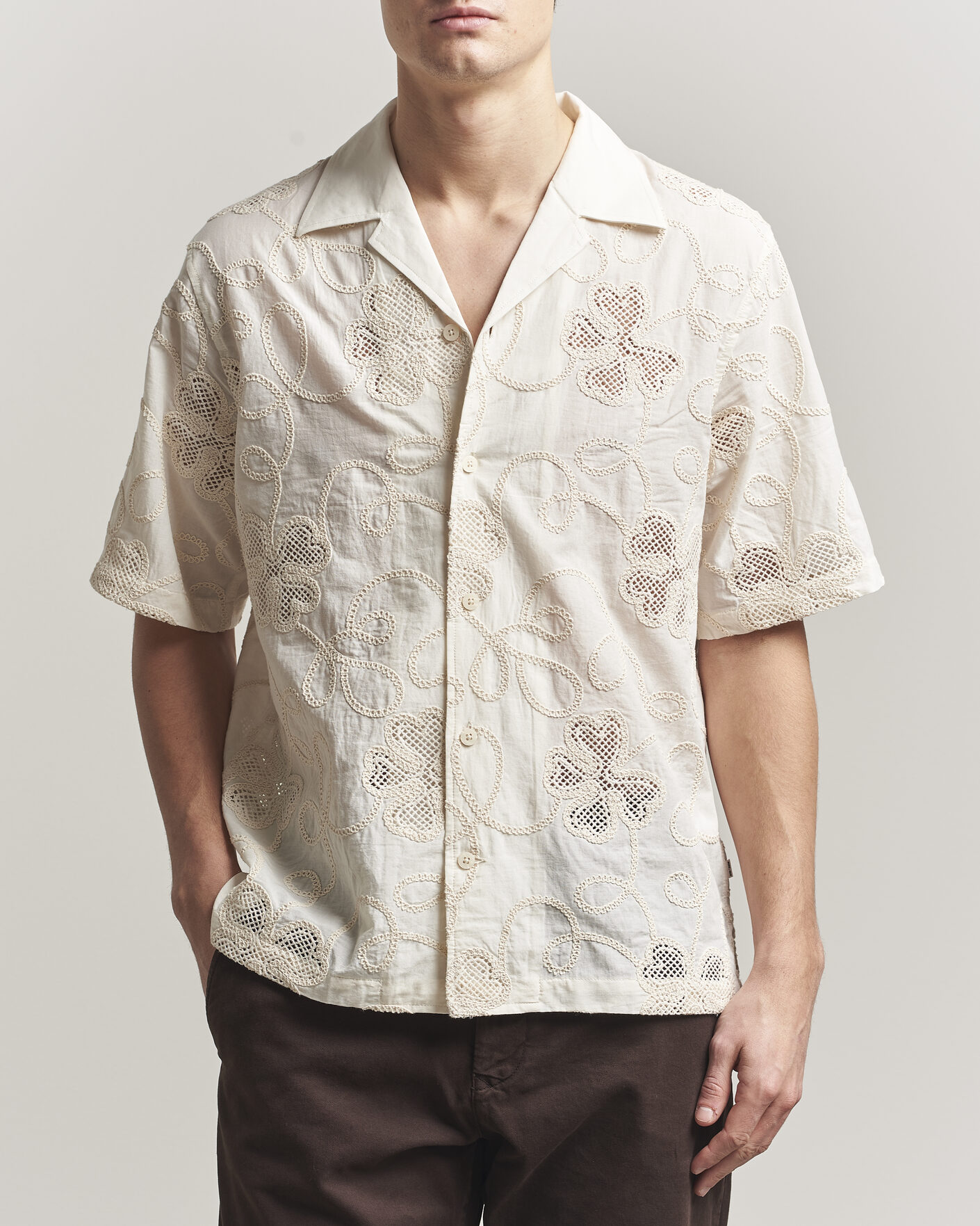 Homme | Chemises | NN07 | Ben Flower Shirt Ivory