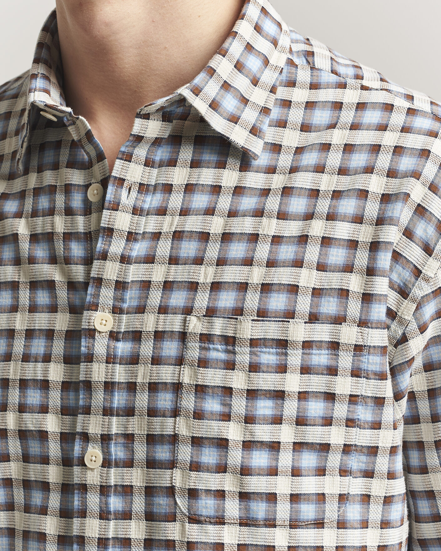 Homme | Chemises | NN07 | Deon Checked Shirt Blue