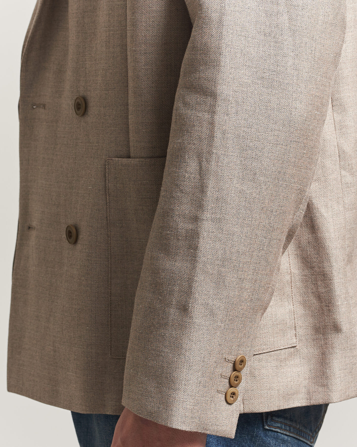 Homme | Blazers | NN07 | Jordin Linen/Wool Double Breasted Blazer Khaki Melange