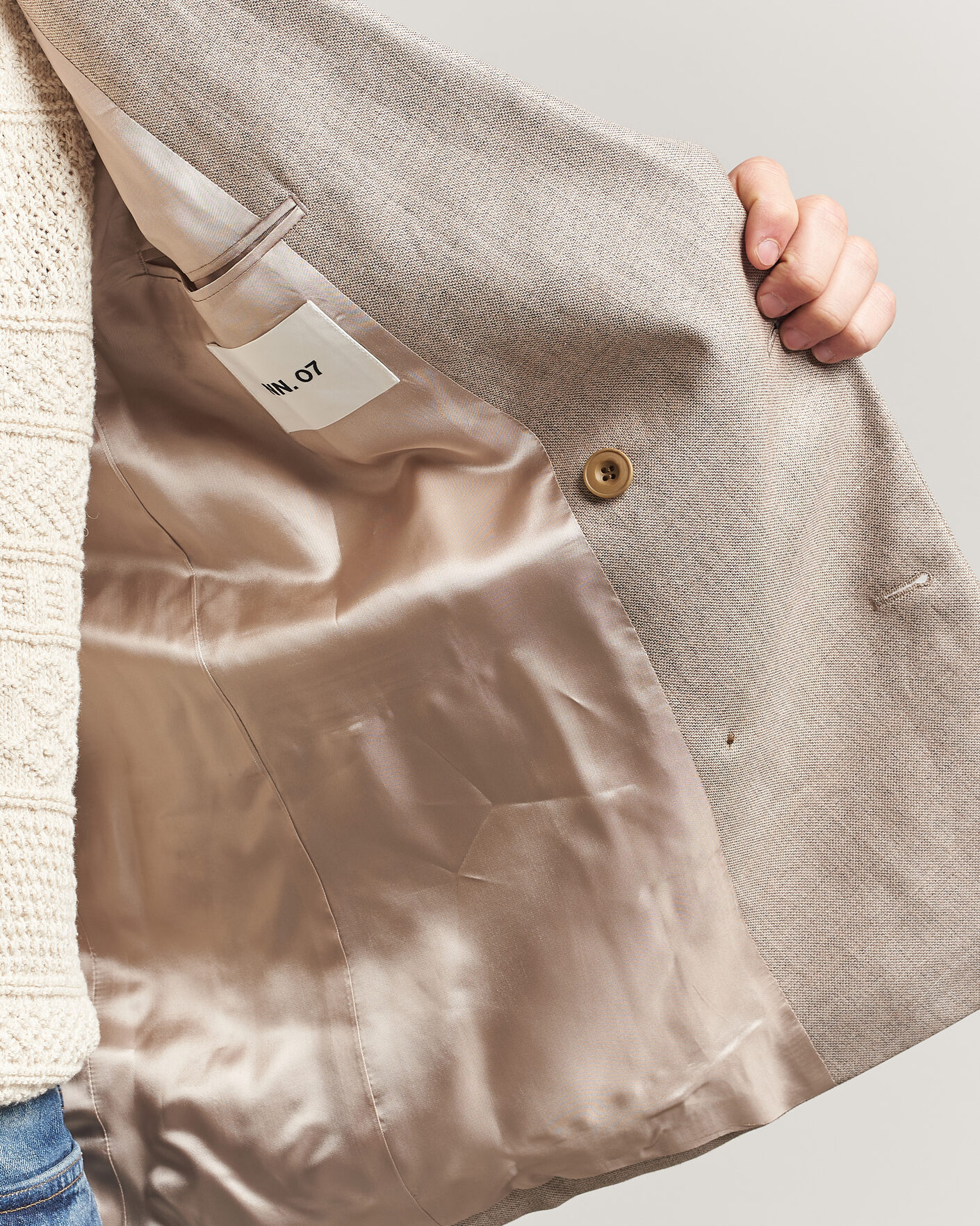 Homme | Blazers | NN07 | Jordin Linen/Wool Double Breasted Blazer Khaki Melange