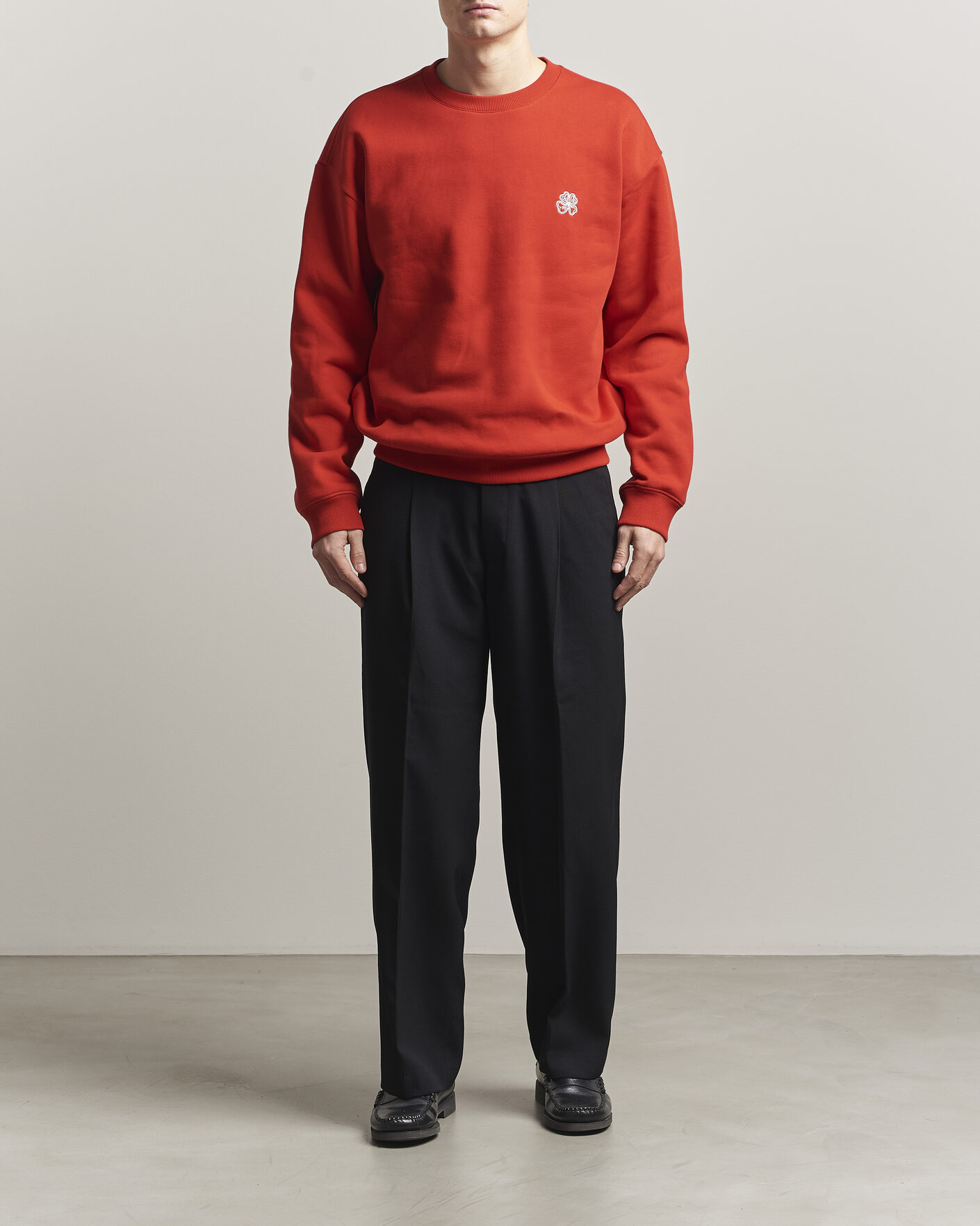Homme | Pulls Et Tricots | NN07 | David Embroidered Crew Neck Sweatshirt Chili Red
