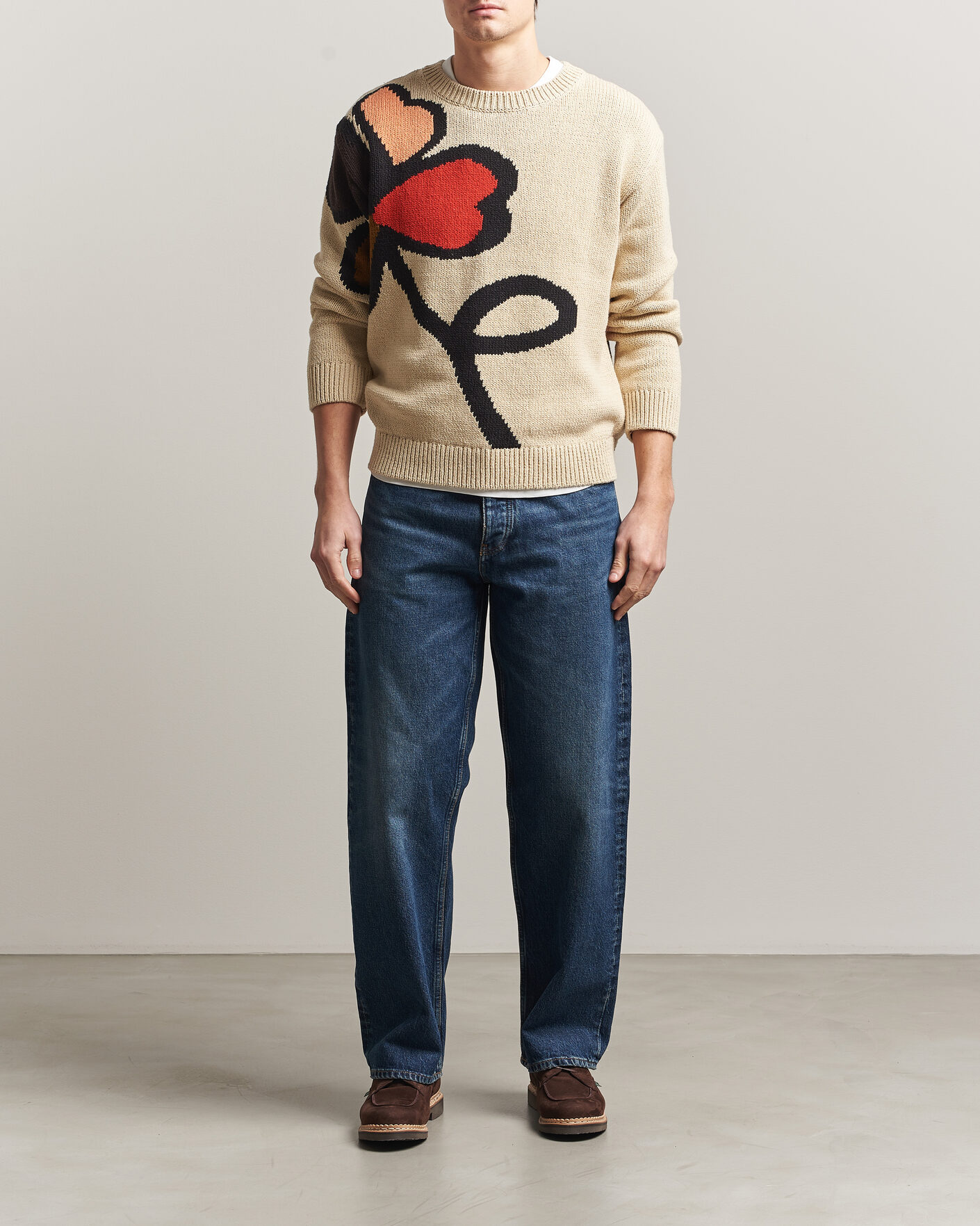 Homme | Pulls Et Tricots | NN07 | Todd Printed Flower Sweater Ecru Multi