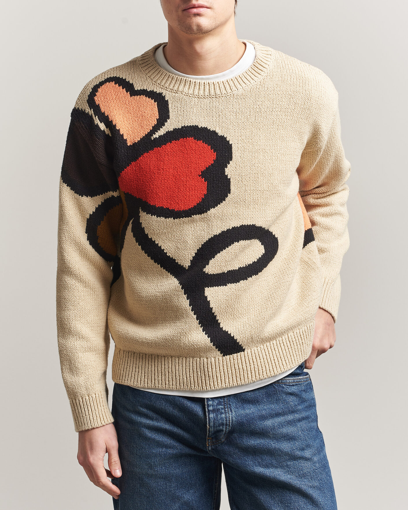 Homme | Pulls Et Tricots | NN07 | Todd Printed Flower Sweater Ecru Multi