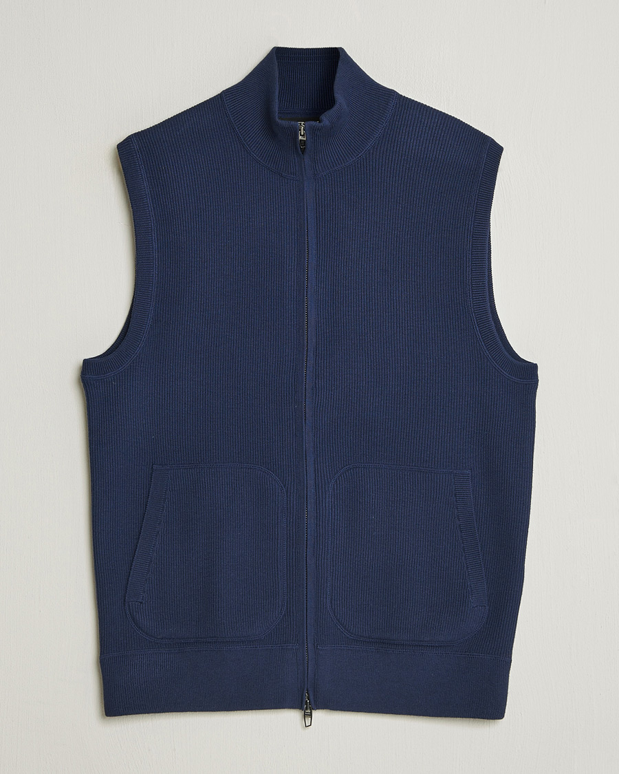 Homme | Gilets | RLX Ralph Lauren | Cotton Coolmax Mockneck Vest Refined Navy