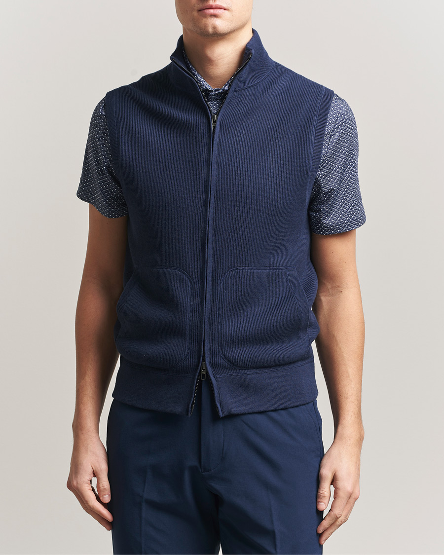 Homme | Gilets | RLX Ralph Lauren | Cotton Coolmax Mockneck Vest Refined Navy