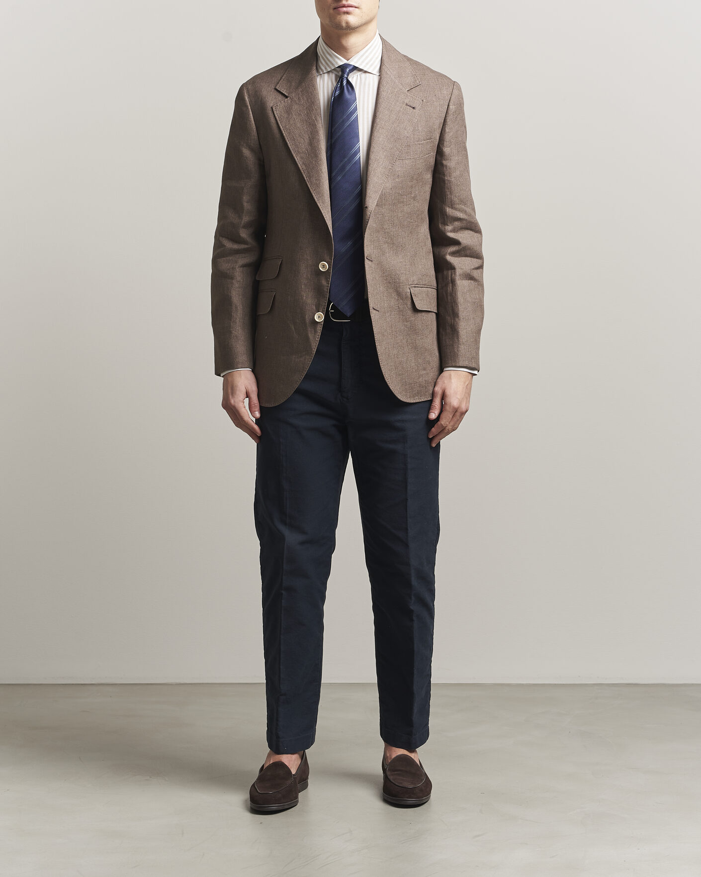 Homme | Blazers | Brunello Cucinelli | Linen Blazer Dark Brown
