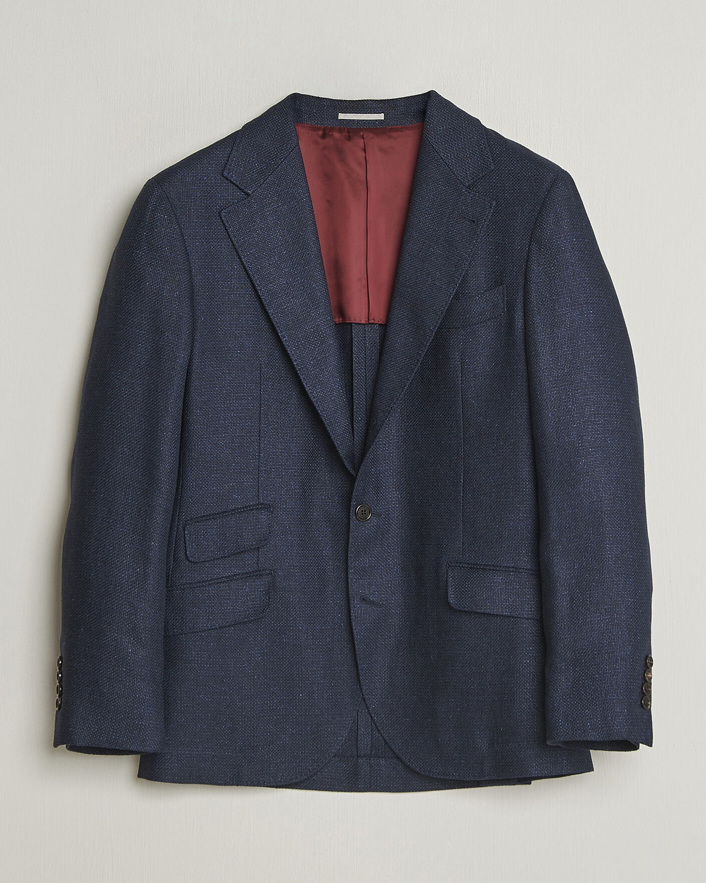 Homme | Blazers | Brunello Cucinelli | Linen/Silk Hopsack Blazer Navy