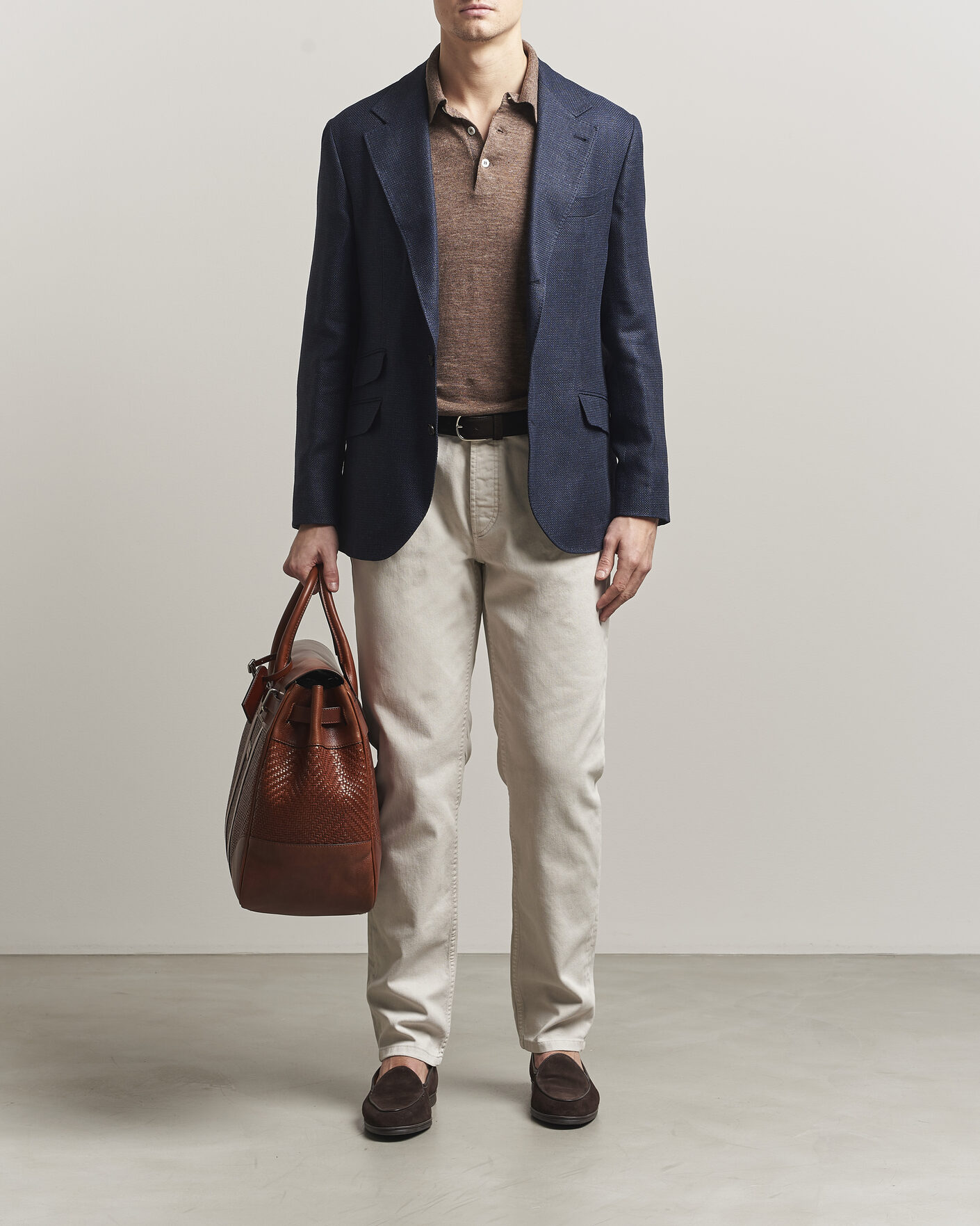 Homme | Blazers | Brunello Cucinelli | Linen/Silk Hopsack Blazer Navy