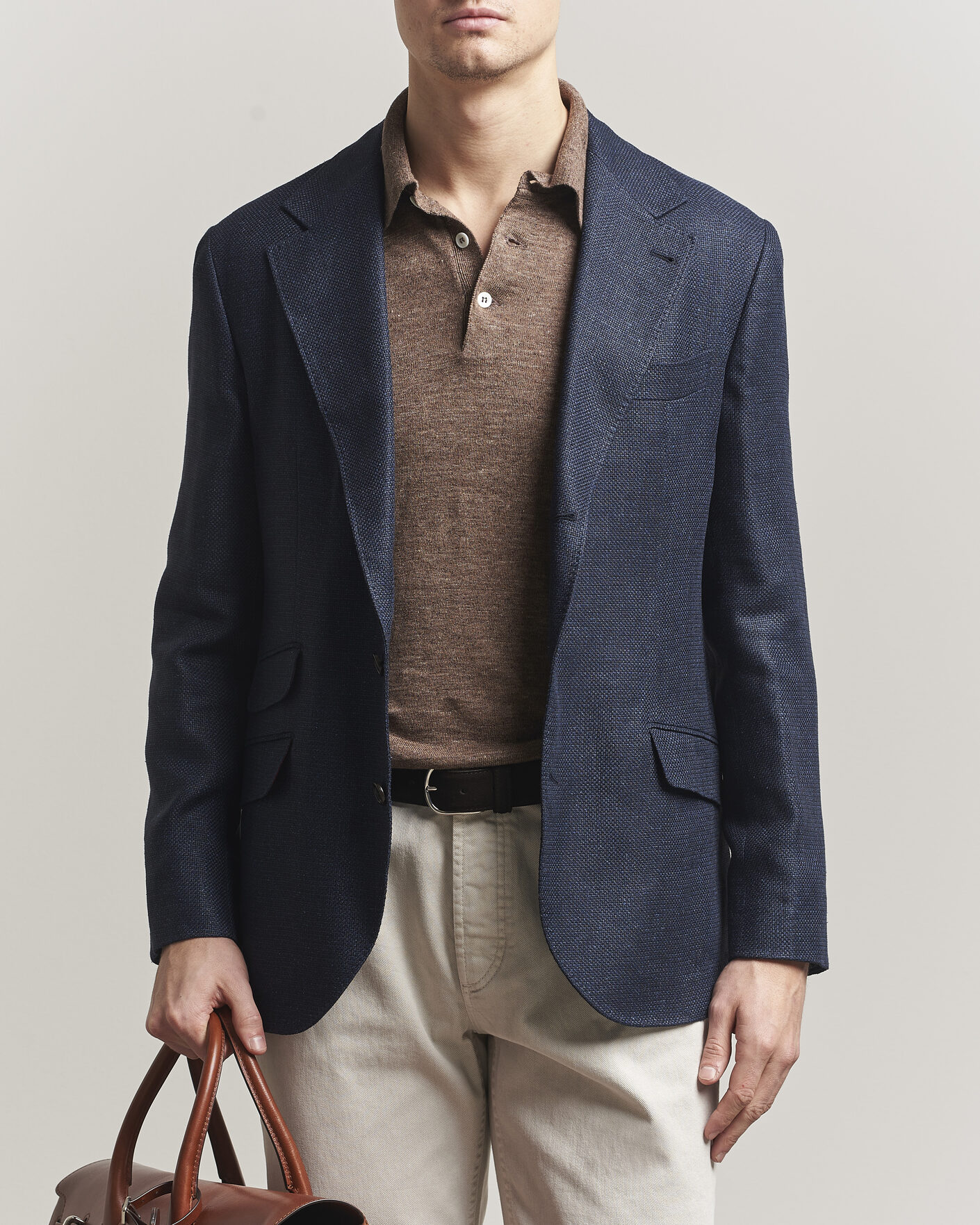 Homme | Blazers | Brunello Cucinelli | Linen/Silk Hopsack Blazer Navy