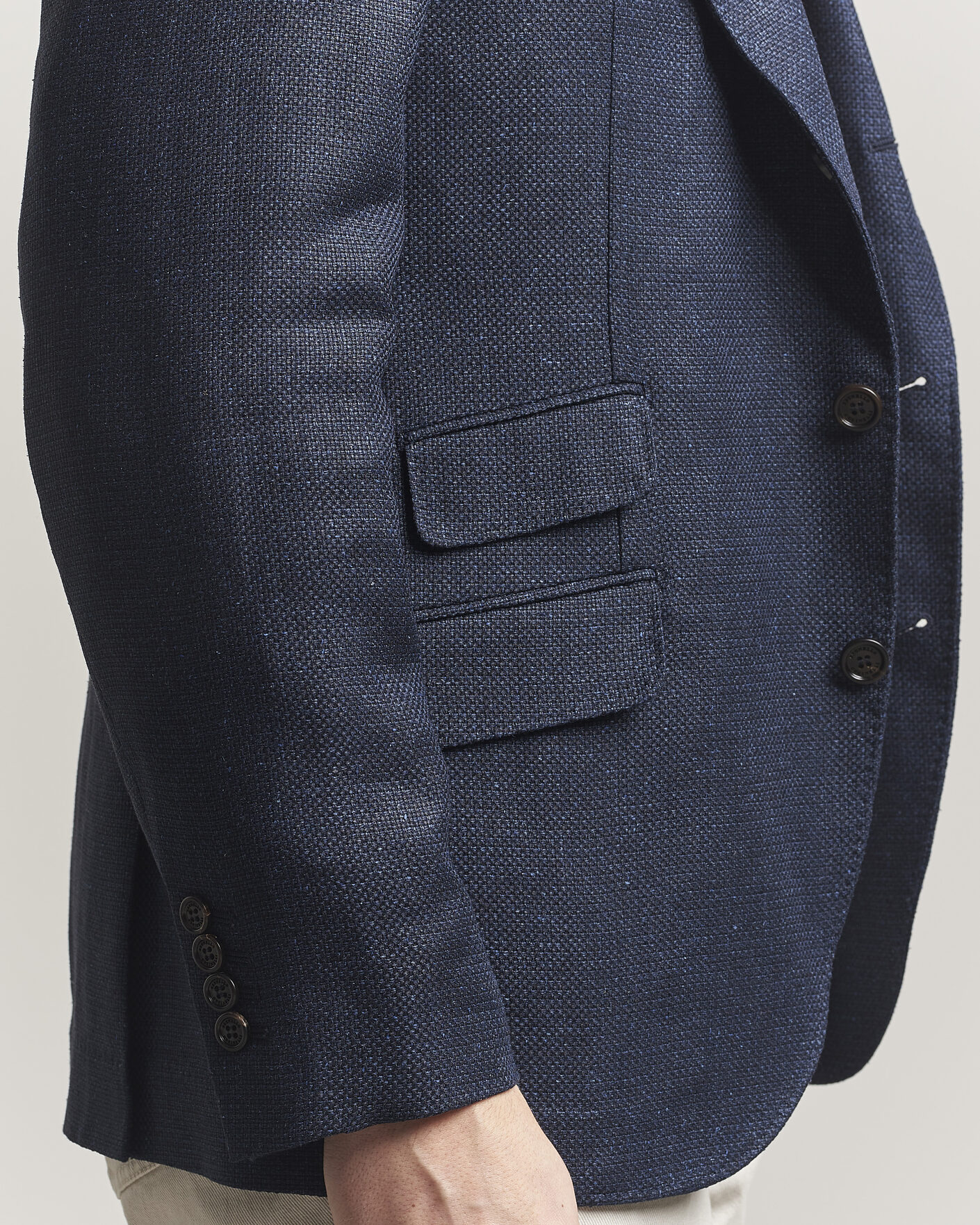 Homme | Blazers | Brunello Cucinelli | Linen/Silk Hopsack Blazer Navy