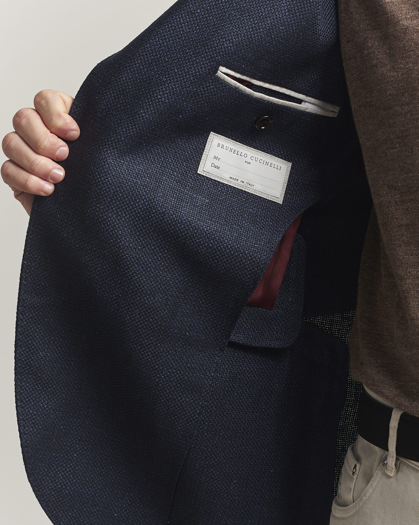 Homme | Blazers | Brunello Cucinelli | Linen/Silk Hopsack Blazer Navy