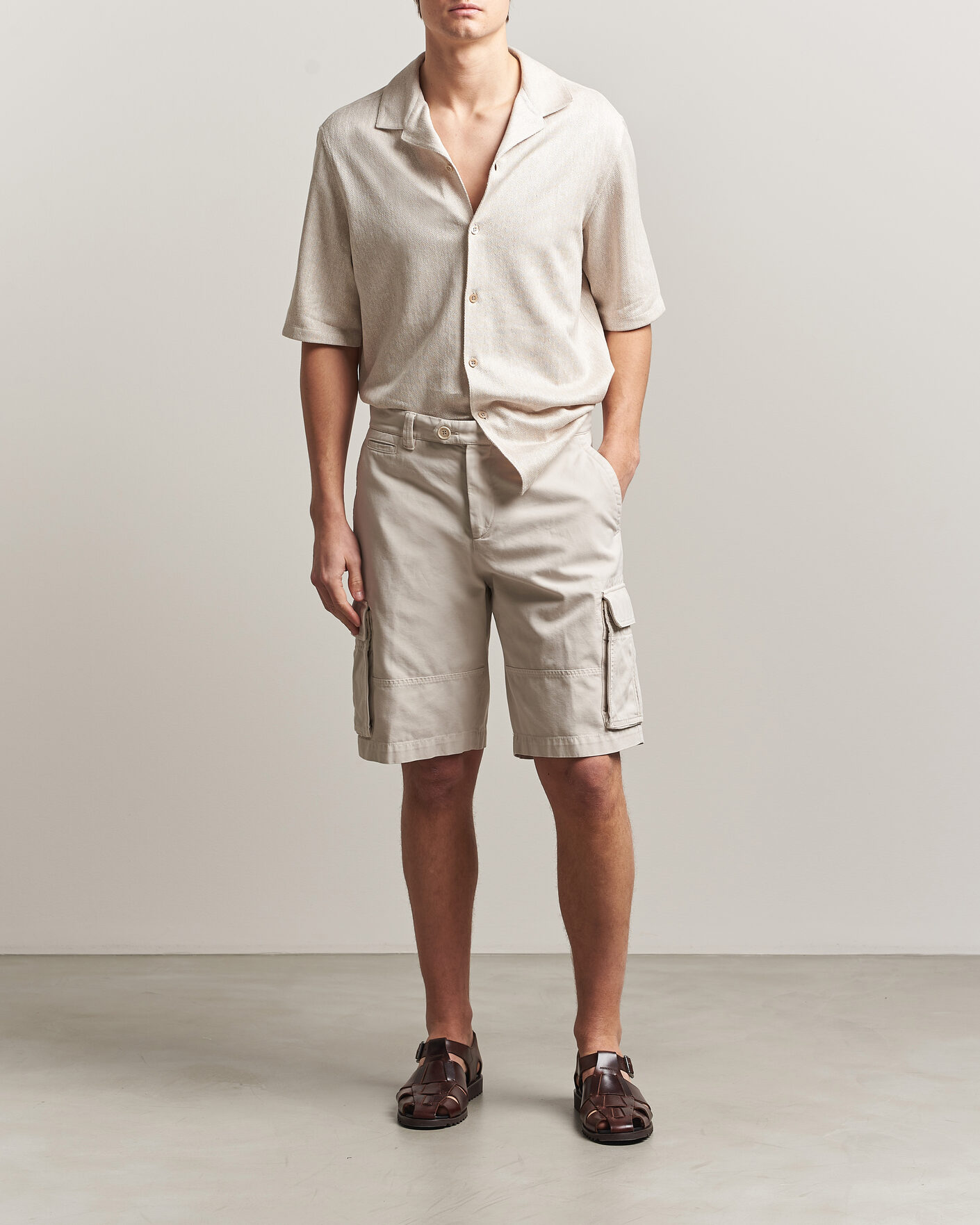 Homme | Shorts | Brunello Cucinelli | Cotton Cargo Shorts Light Beige
