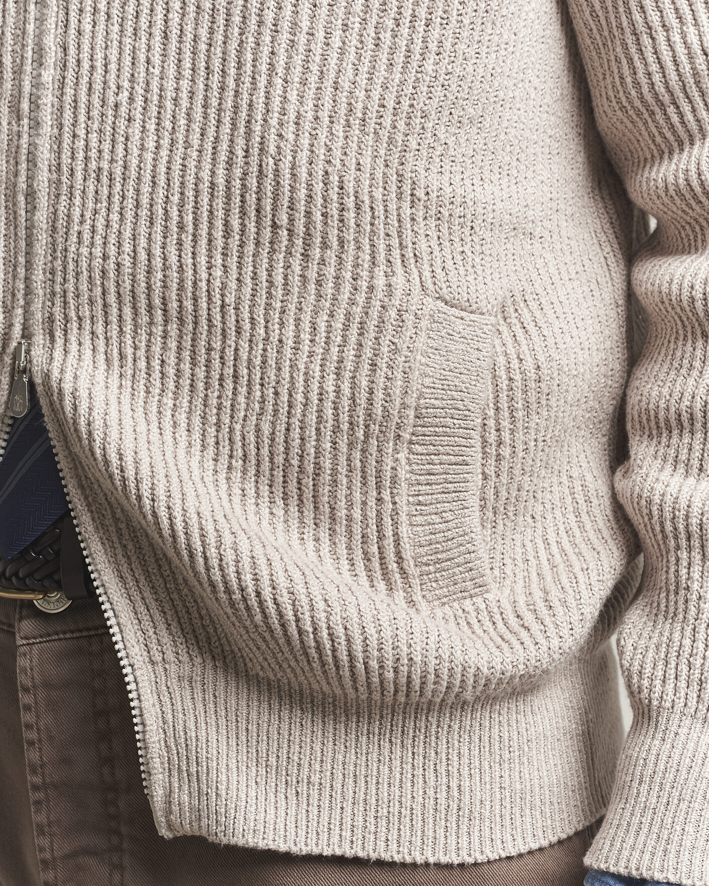 Homme | Pulls Et Tricots | Brunello Cucinelli | Heavy Cotton Rib Zip Cardigan Beige