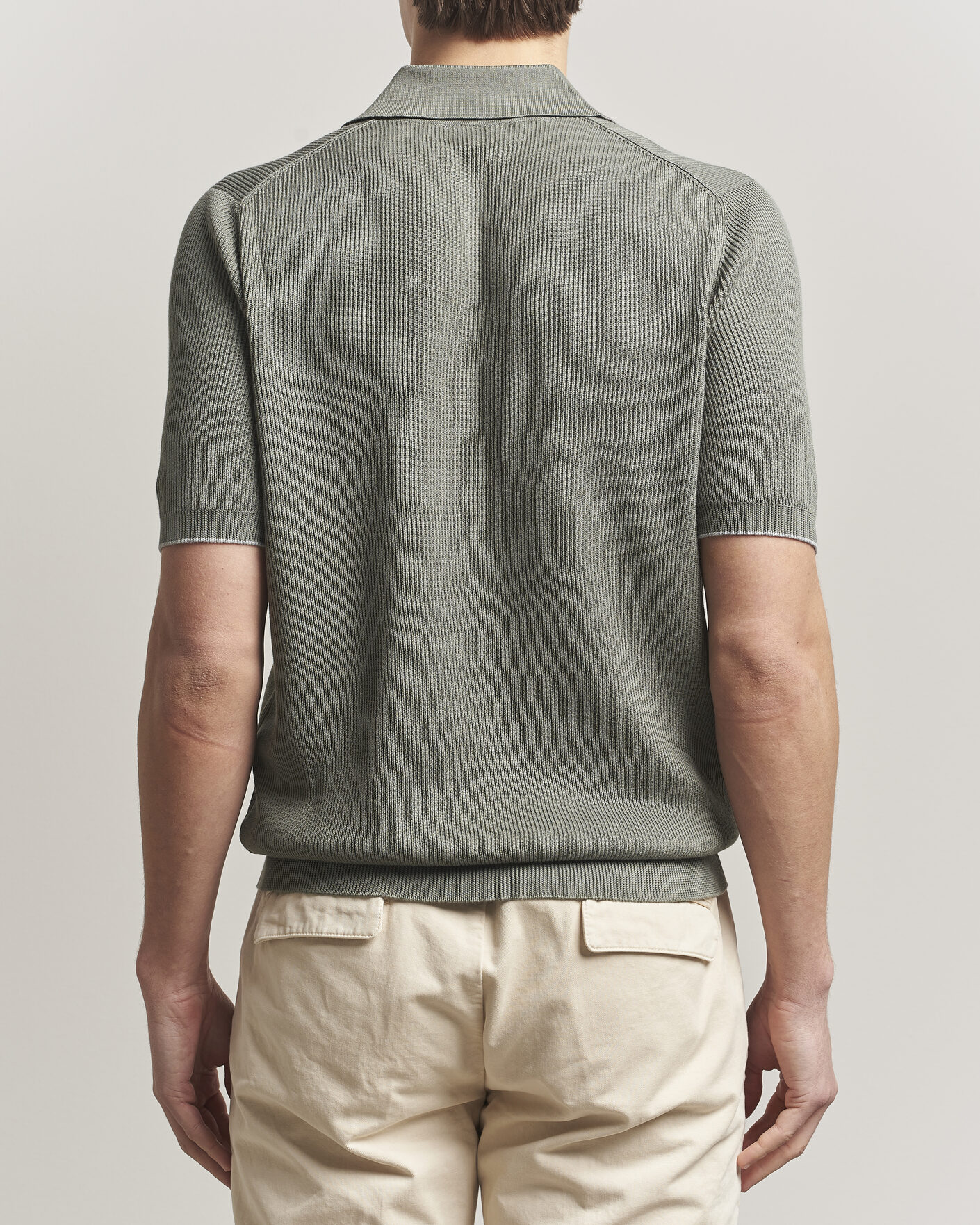 Homme | Polos | Brunello Cucinelli | Cotton Rib Knitted Polo Olive