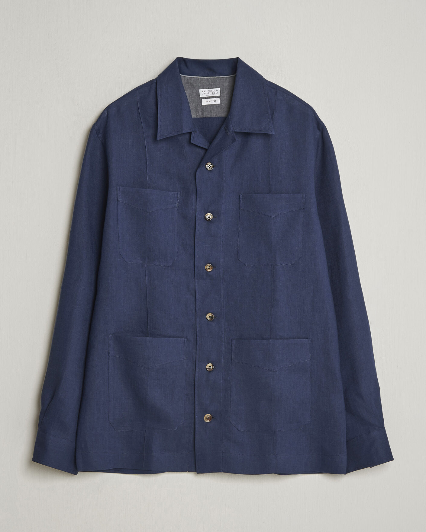 Homme | Chemises | Brunello Cucinelli | Linen Shirt Jacket Navy