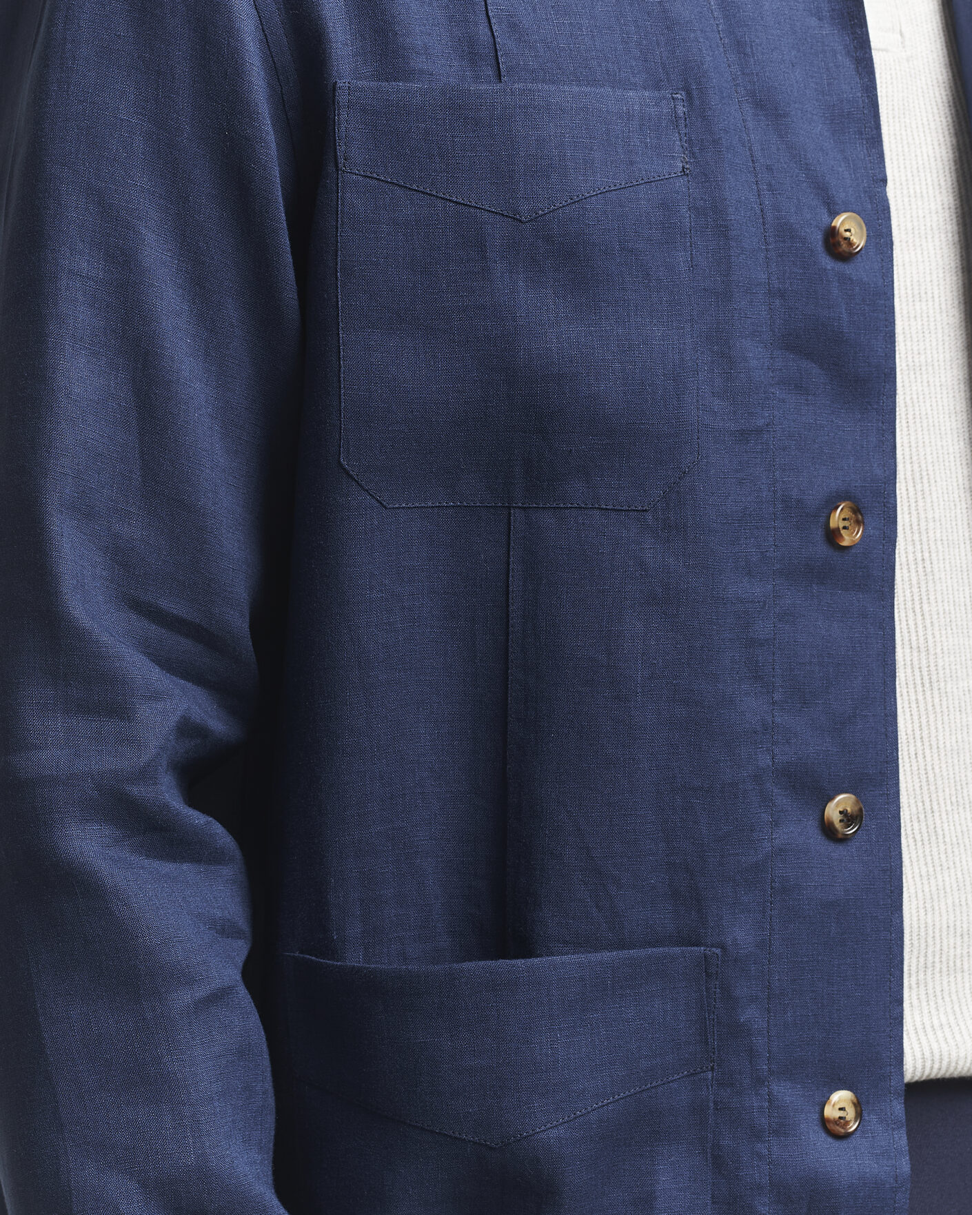 Homme | Chemises | Brunello Cucinelli | Linen Shirt Jacket Navy