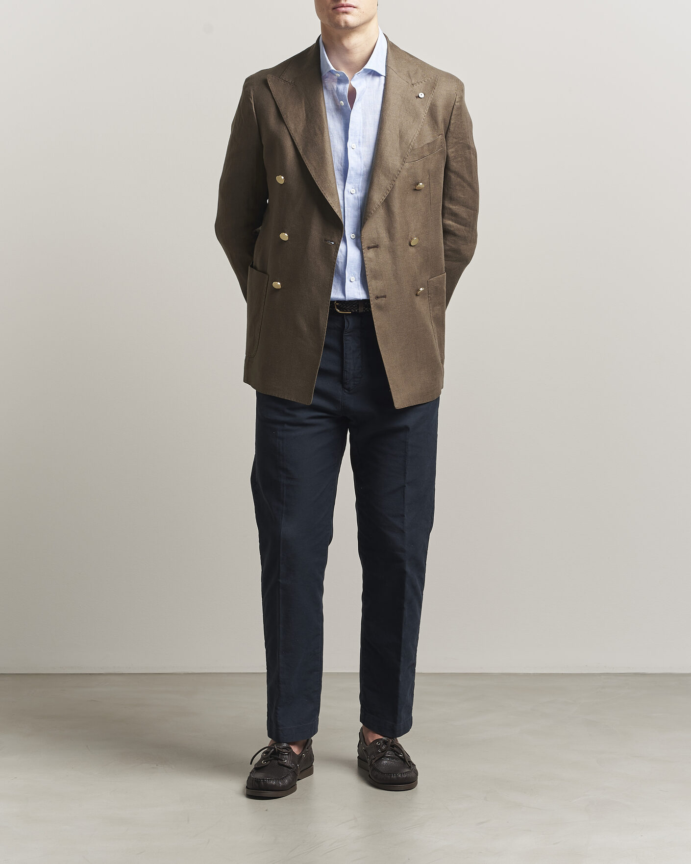 Homme | Chemises | Brunello Cucinelli | Easy Fit Linen Shirt Light Blue