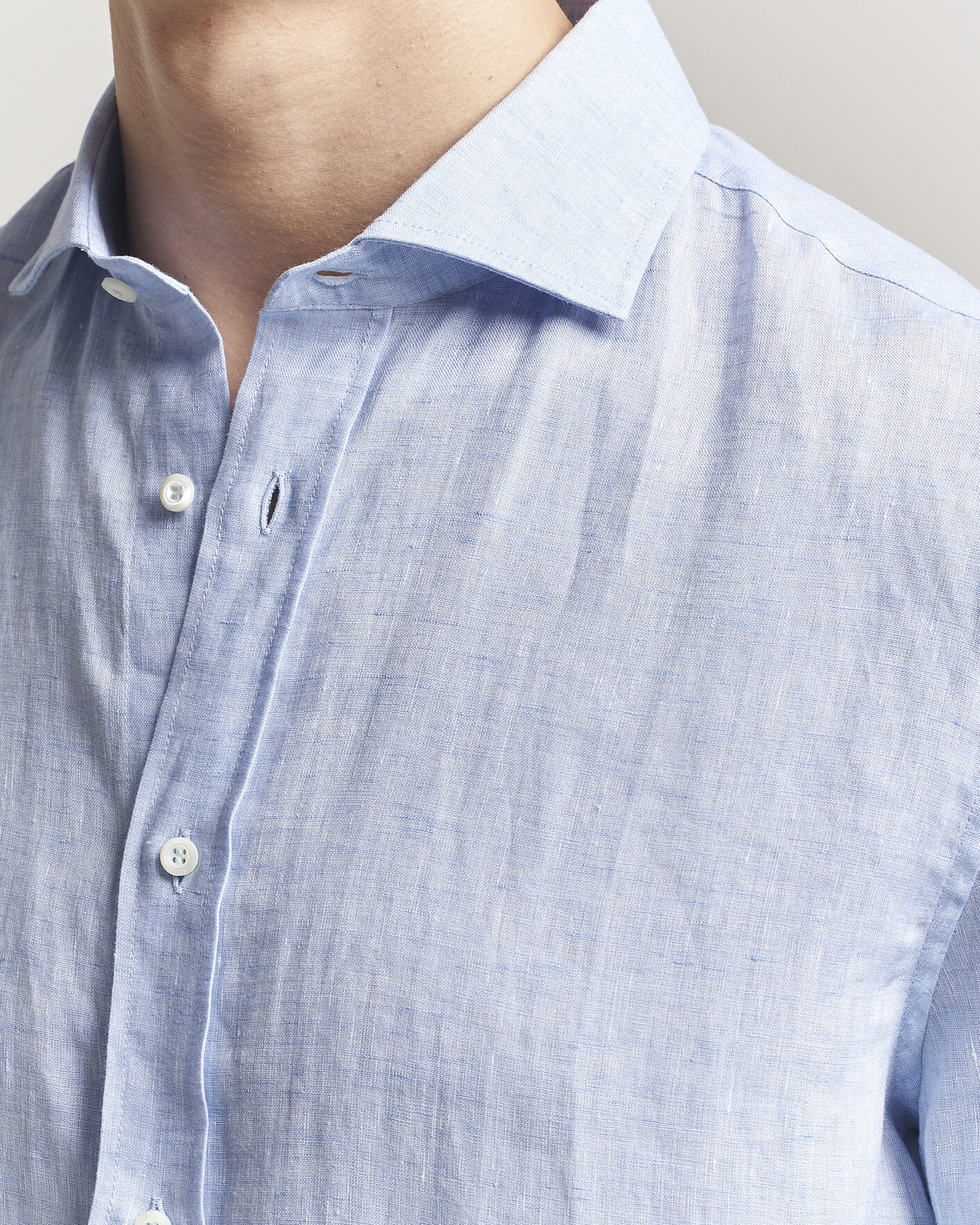 Homme | Chemises | Brunello Cucinelli | Easy Fit Linen Shirt Light Blue