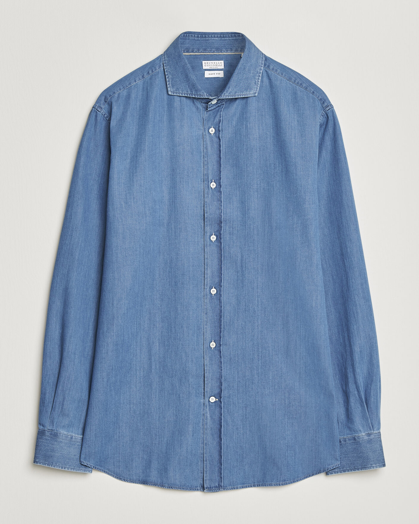 Homme | Chemises | Brunello Cucinelli | Easy Fit Denim Shirt Medium Blue Wash