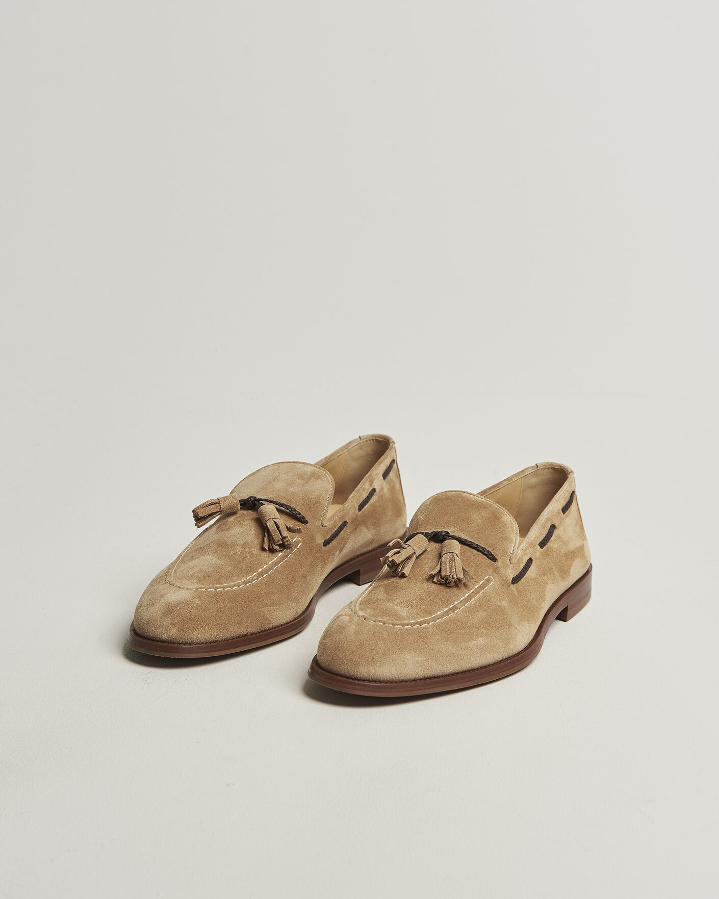 Homme | Loafers | Brunello Cucinelli | Tassel Loafers Siena Brown Suede