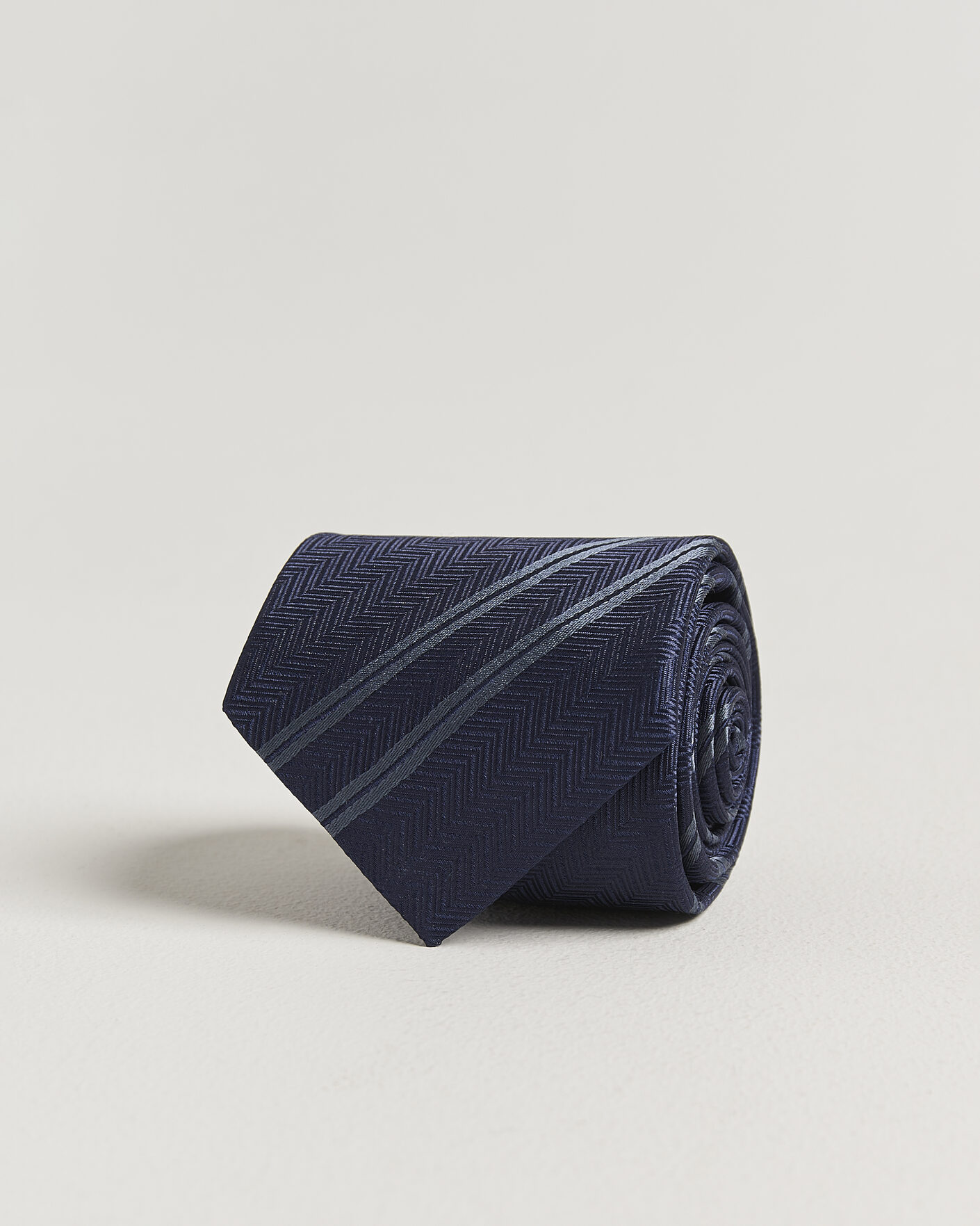 Homme | Cravates | Brunello Cucinelli | Regimental Stripe Silk Tie Navy
