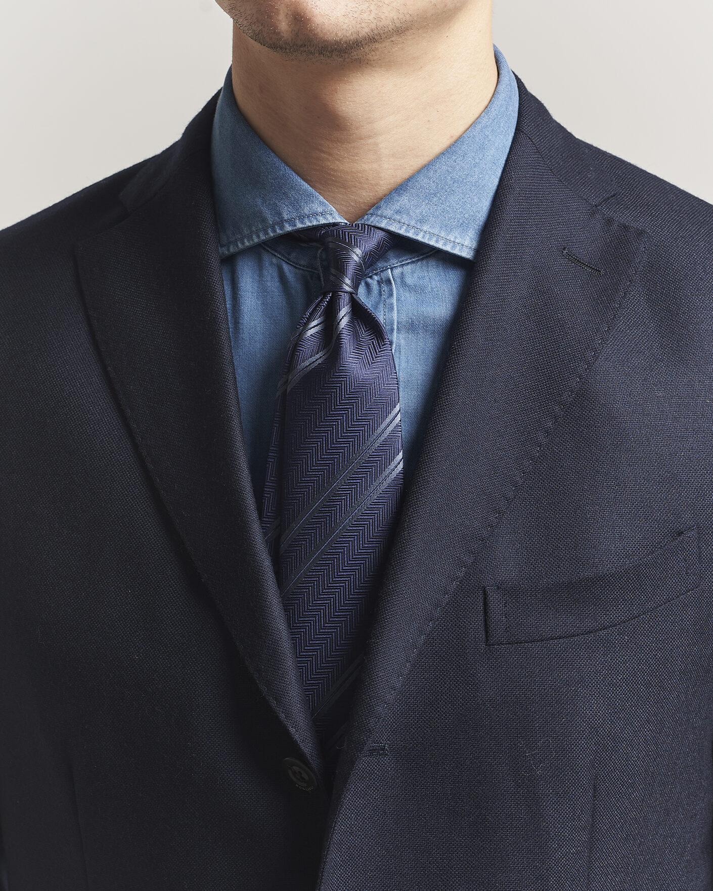Homme | Cravates | Brunello Cucinelli | Regimental Stripe Silk Tie Navy