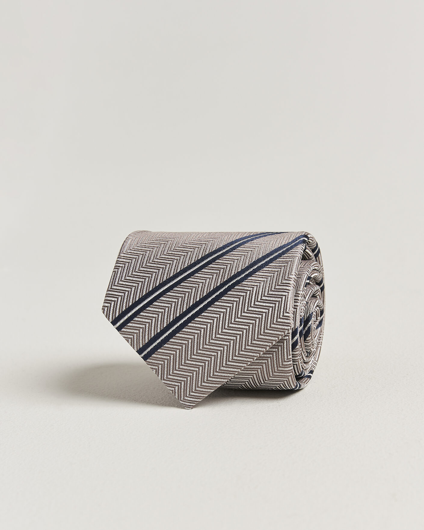 Homme | Cravates | Brunello Cucinelli | Regimental Stripe Silk Tie Brown