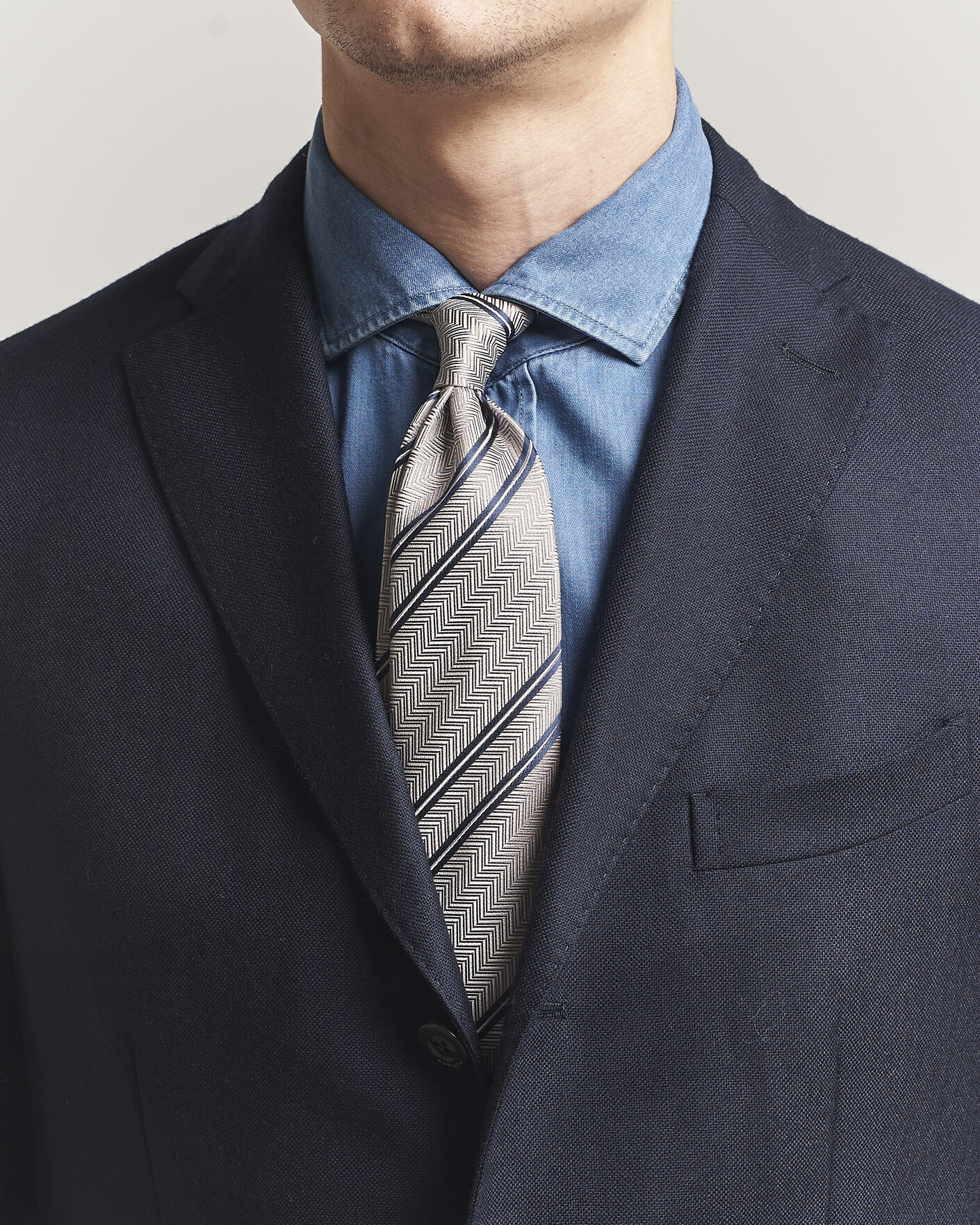 Homme | Cravates | Brunello Cucinelli | Regimental Stripe Silk Tie Brown