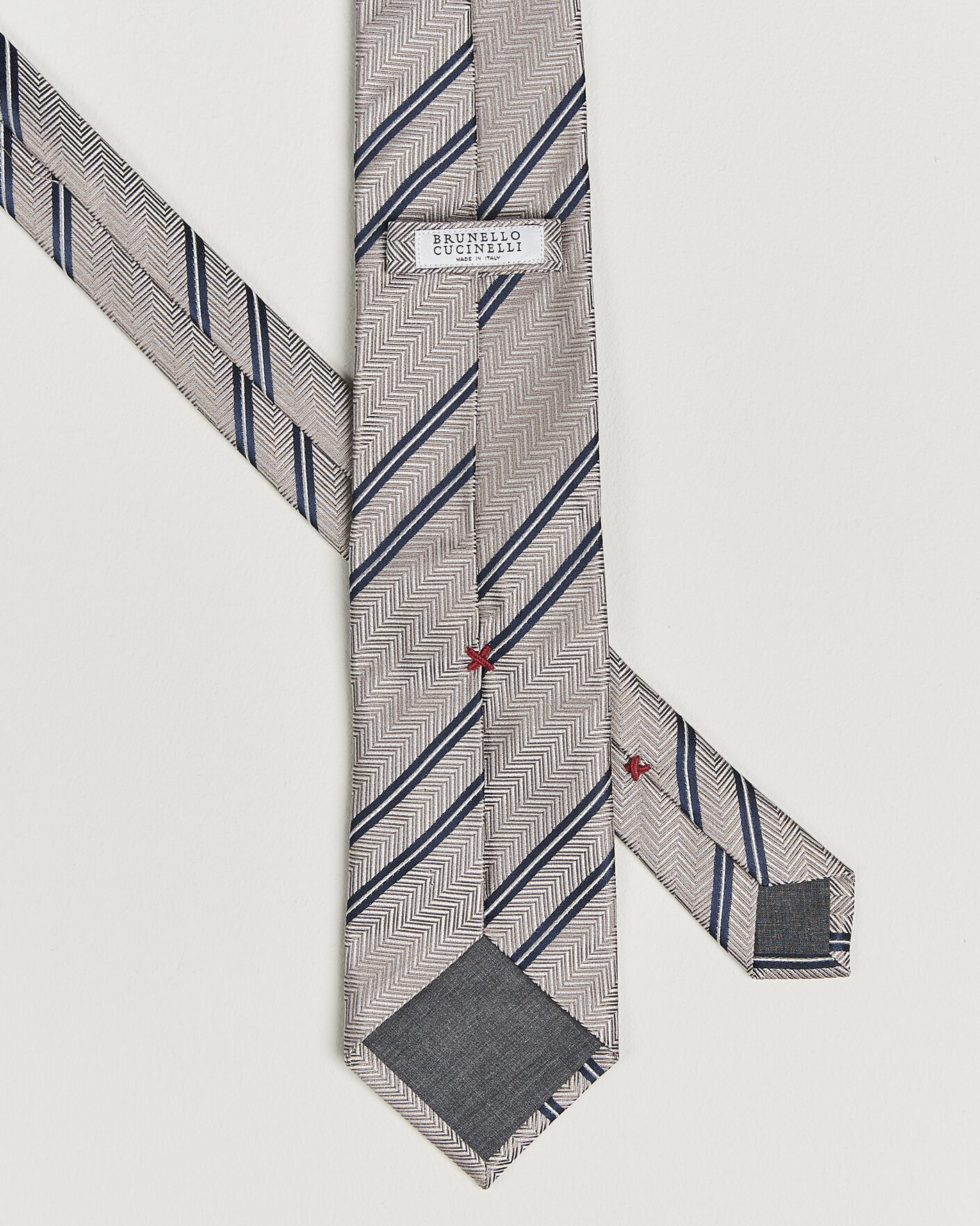 Homme | Cravates | Brunello Cucinelli | Regimental Stripe Silk Tie Brown