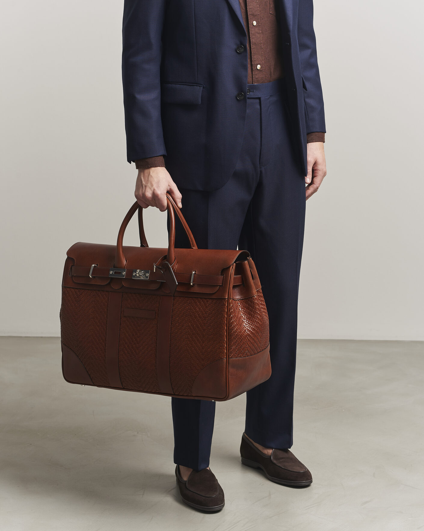 Homme | Sacs | Brunello Cucinelli | Woven Leather Duffle Bag Burnished Calf