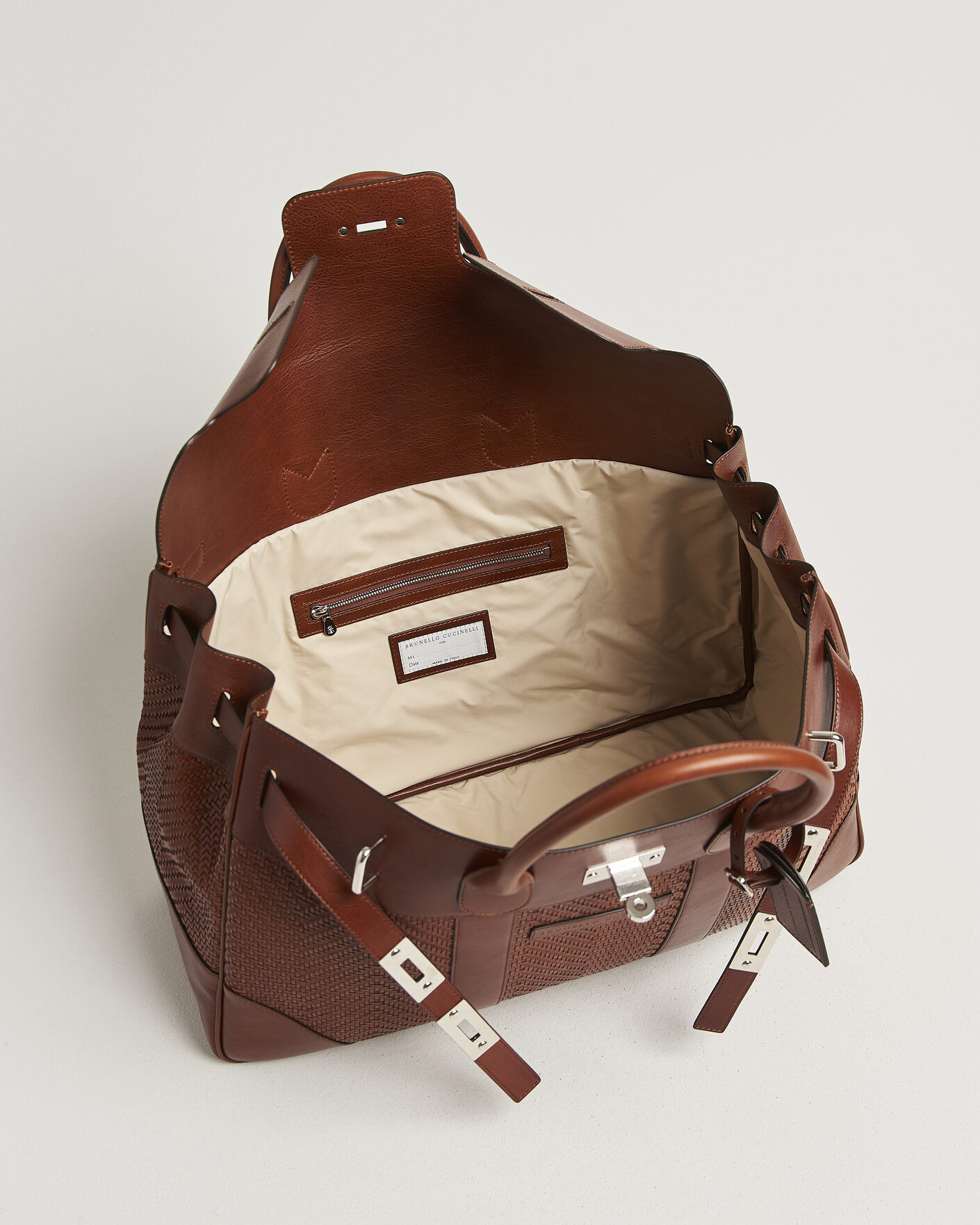 Homme | Sacs | Brunello Cucinelli | Woven Leather Duffle Bag Burnished Calf