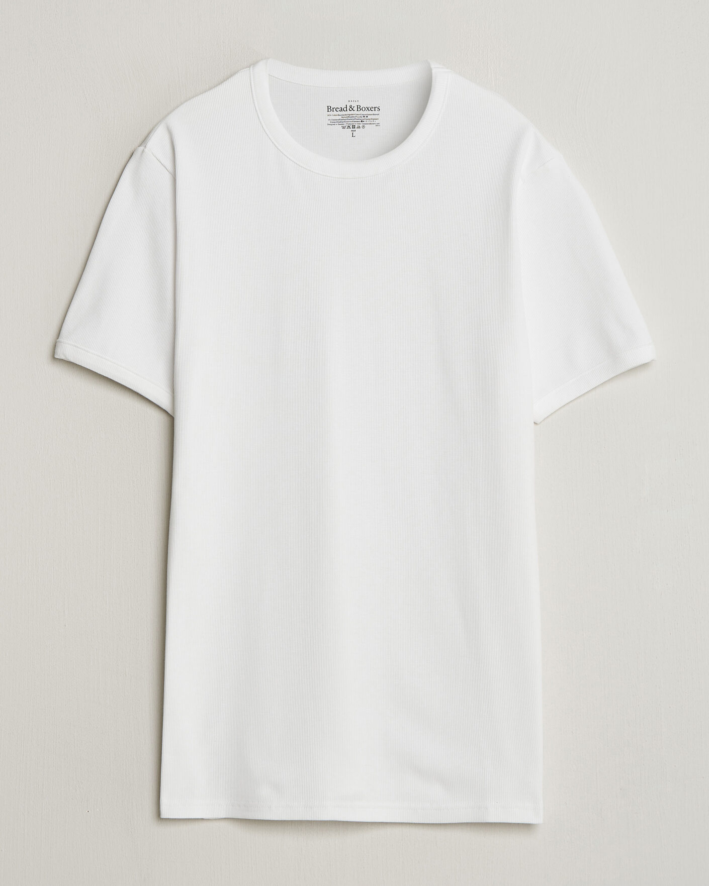 Homme | T-shirts | Bread & Boxers | Ribbed Crew Neck T-Shirt White