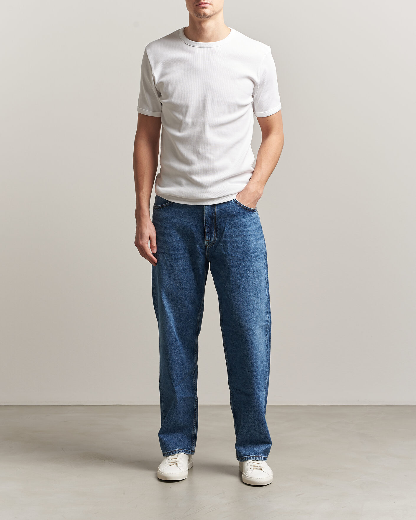 Homme | T-shirts | Bread & Boxers | Ribbed Crew Neck T-Shirt White