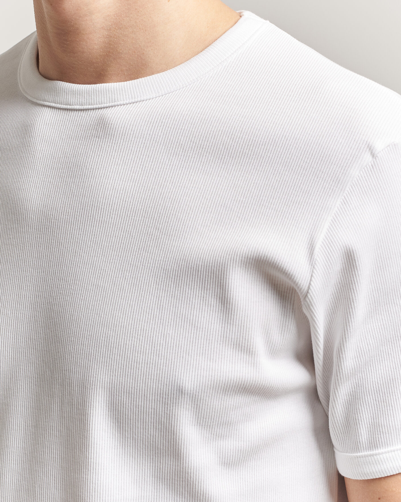 Homme | T-shirts | Bread & Boxers | Ribbed Crew Neck T-Shirt White
