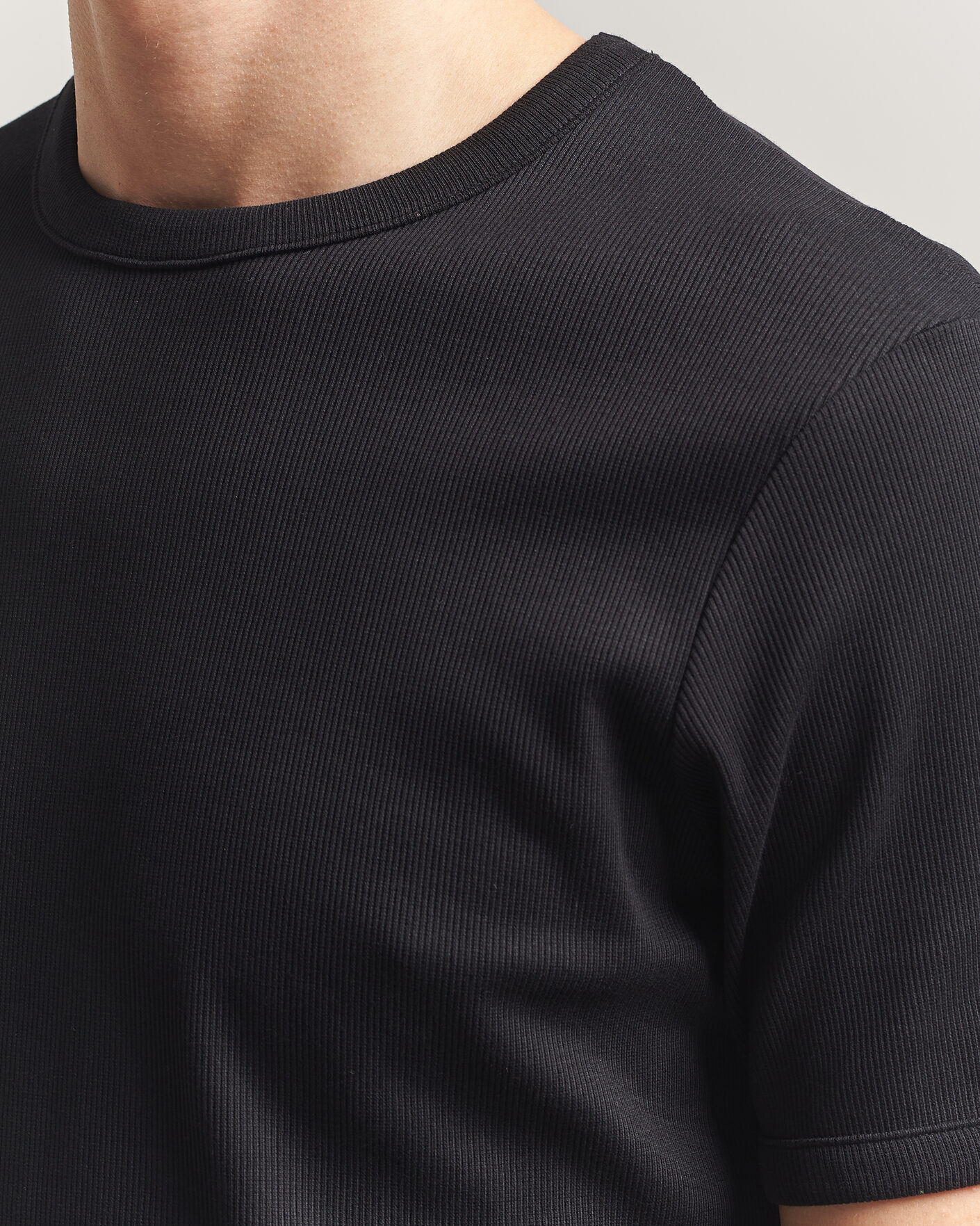 Homme | T-shirts | Bread & Boxers | Ribbed Crew Neck T-Shirt Black