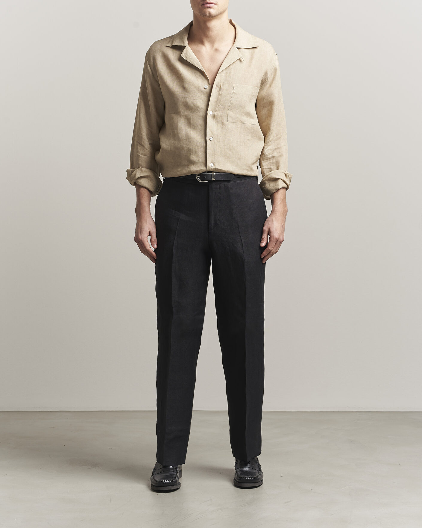 Homme | Chemises | Lardini | Paul Linen Resort Shirt Beige